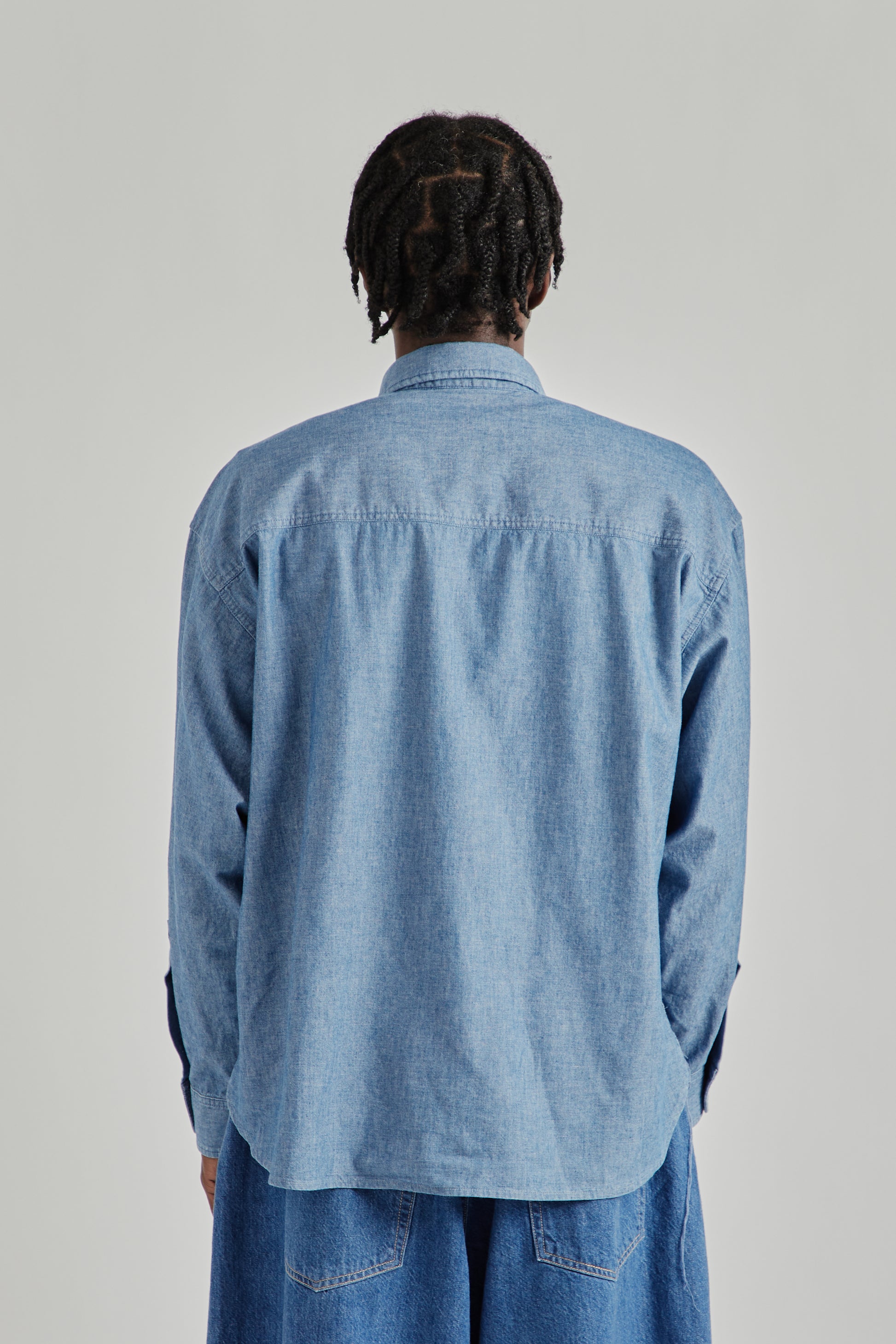 is-ness SS26 Chambray Shirt Blue1001