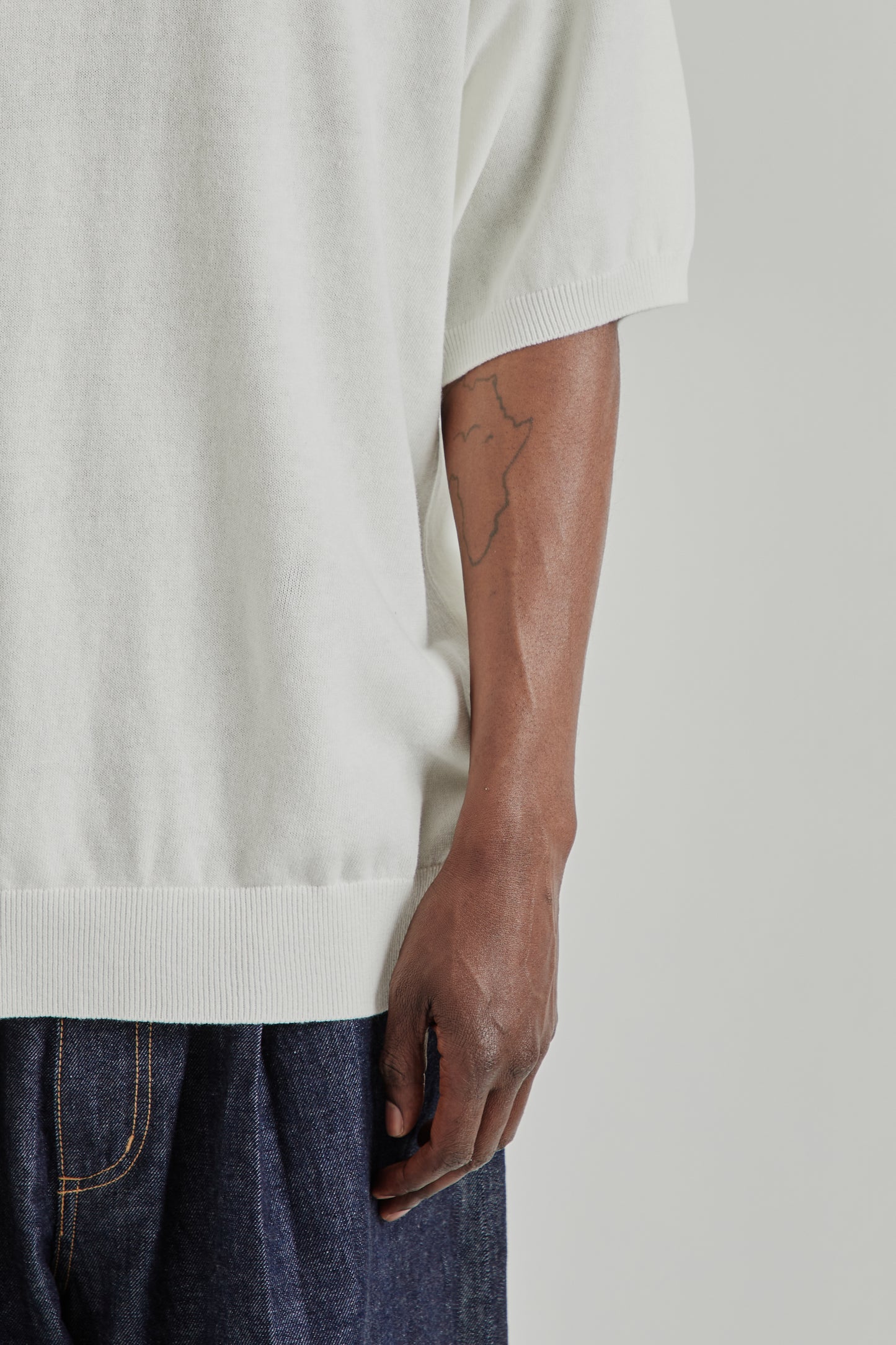is-ness SS26 Knitted Polo Shirt White1065