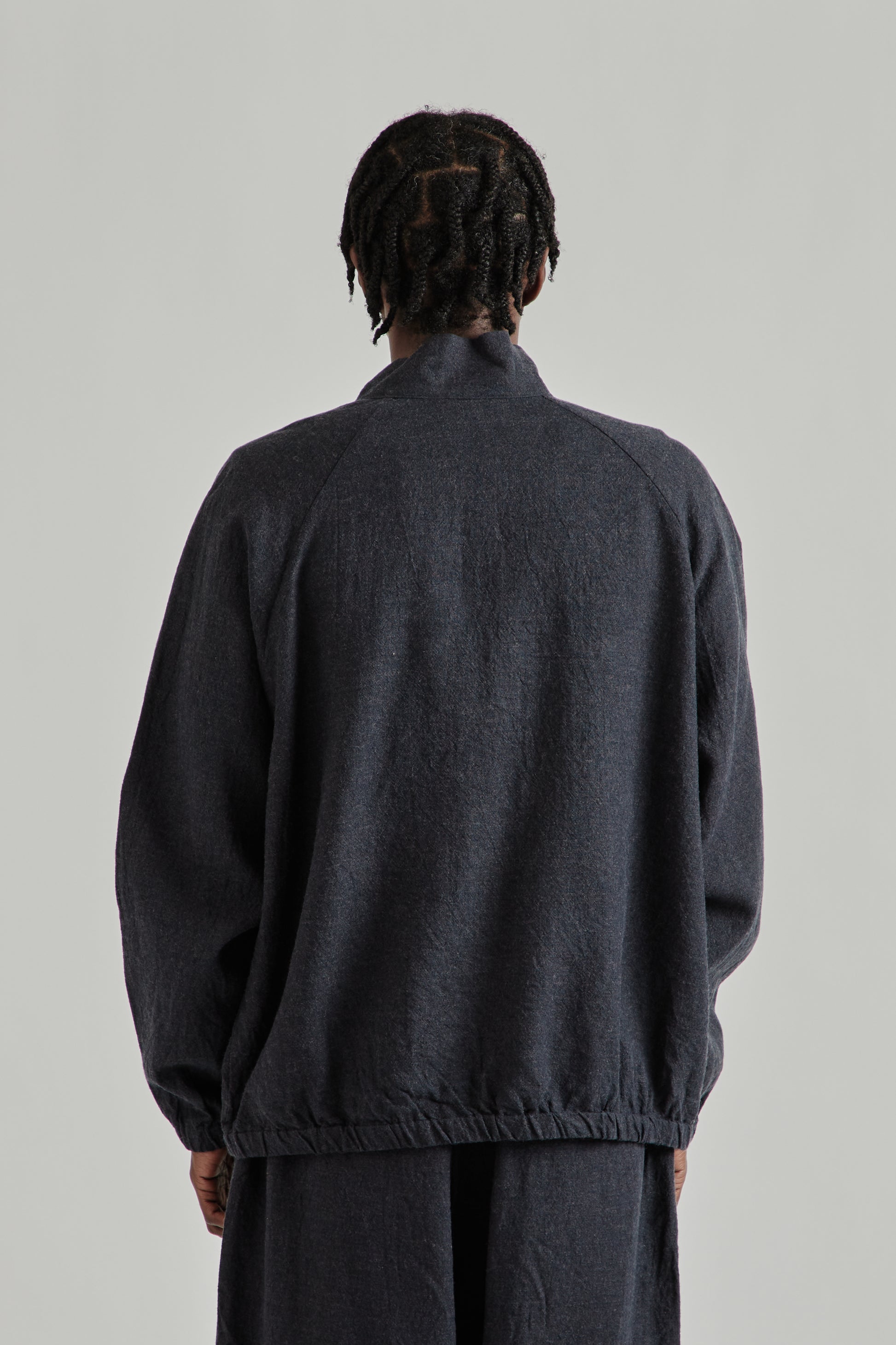 is-ness SS26 Linen Track Jacket Navy1127