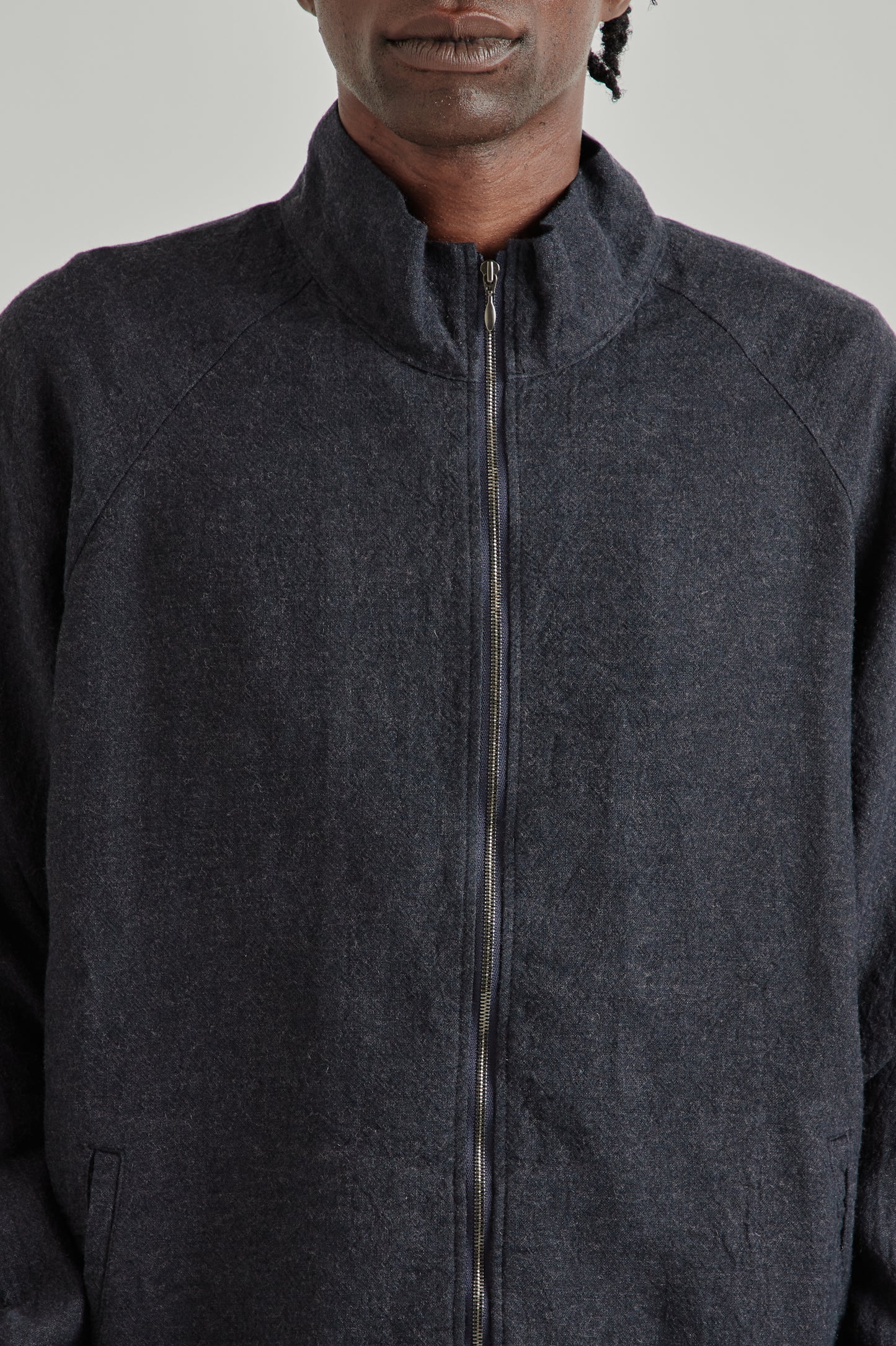 is-ness SS26 Linen Track Jacket Navy1128