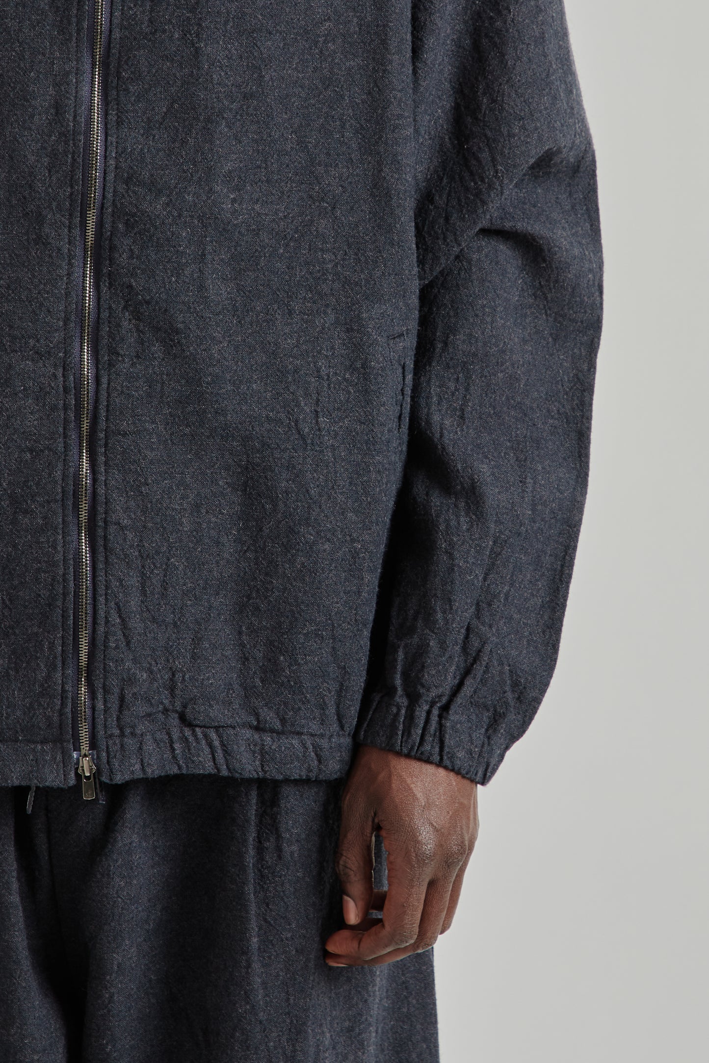 is-ness SS26 Linen Track Jacket Navy1130