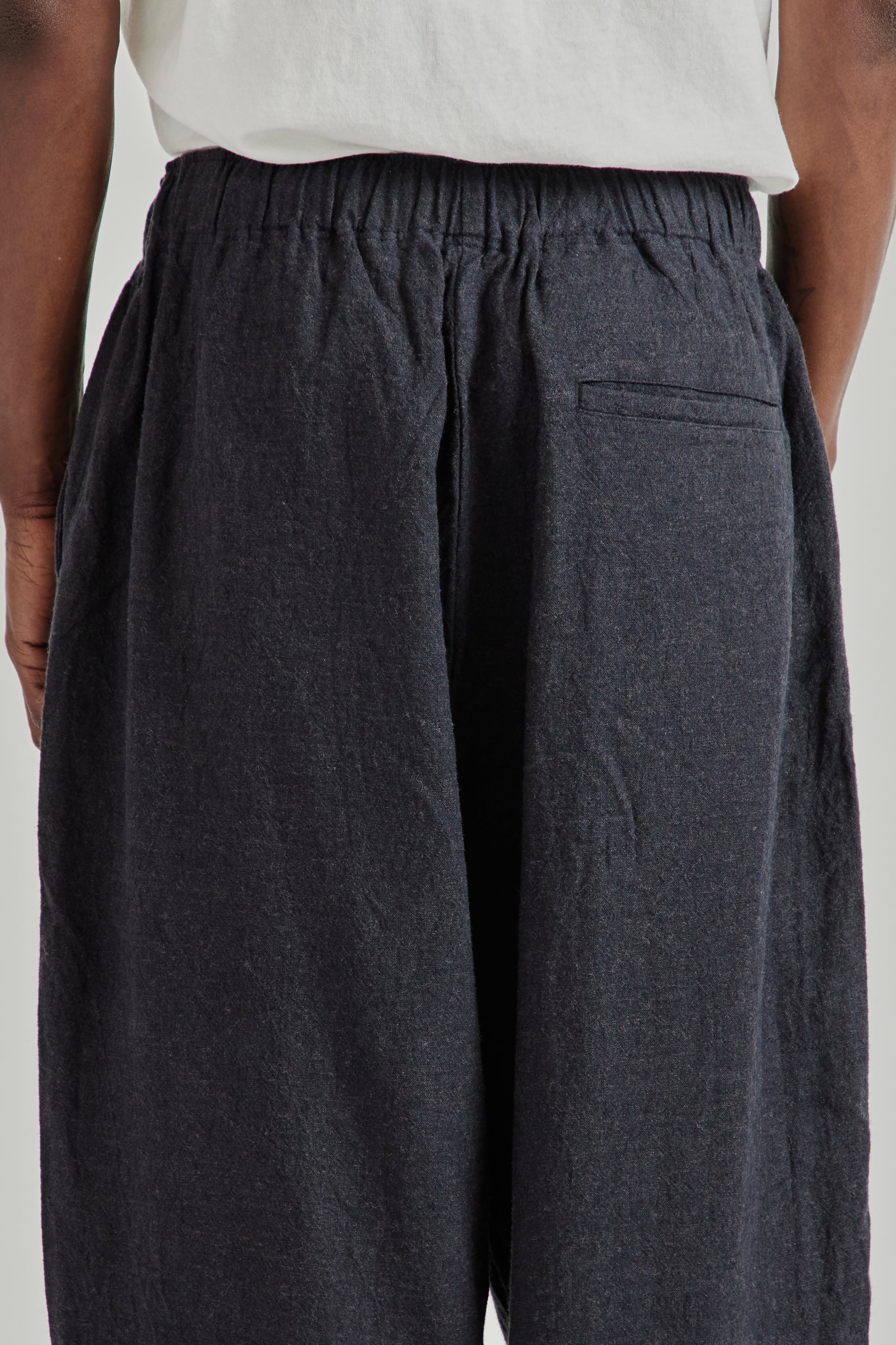 is-ness SS26 Linen Track Pants Navy1098