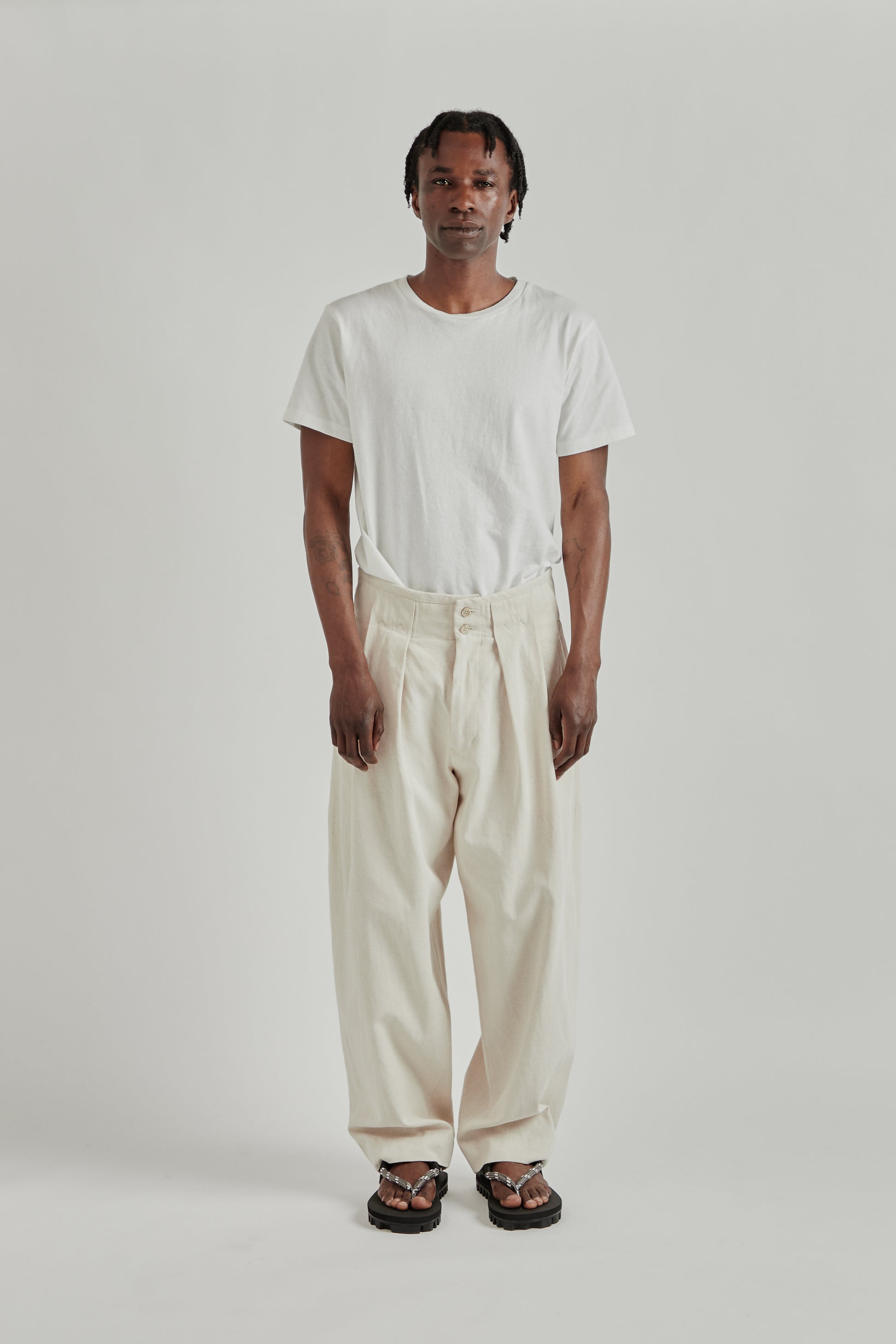 is-ness SS26 Phoenixx Trouser Natural1171