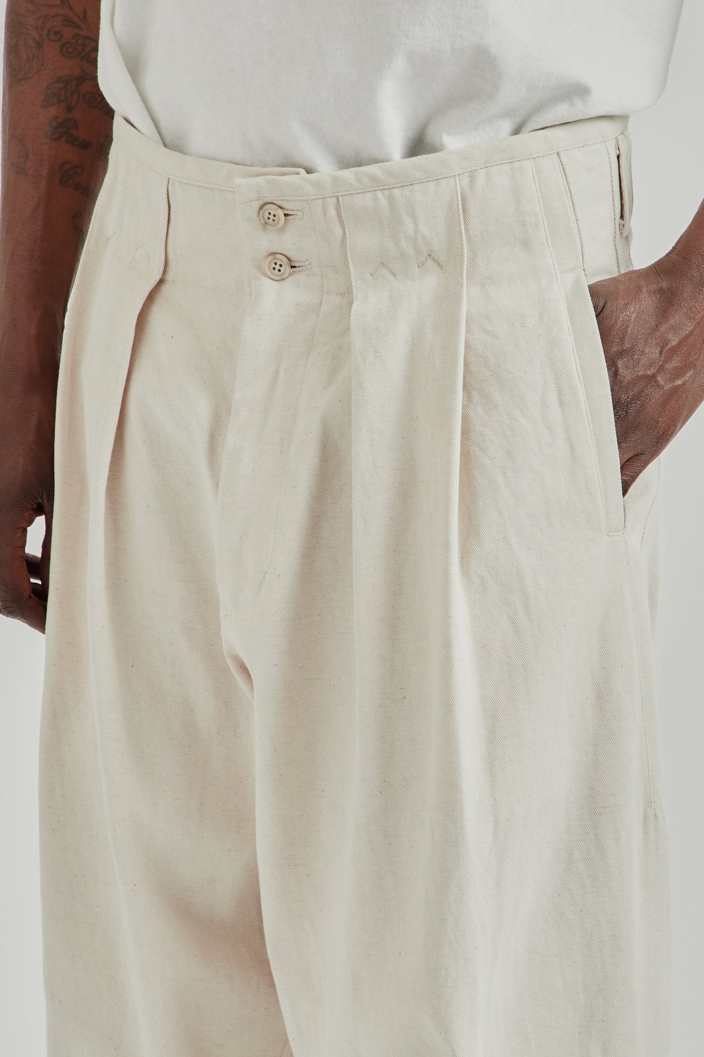 is-ness SS26 Phoenixx Trouser Natural1187