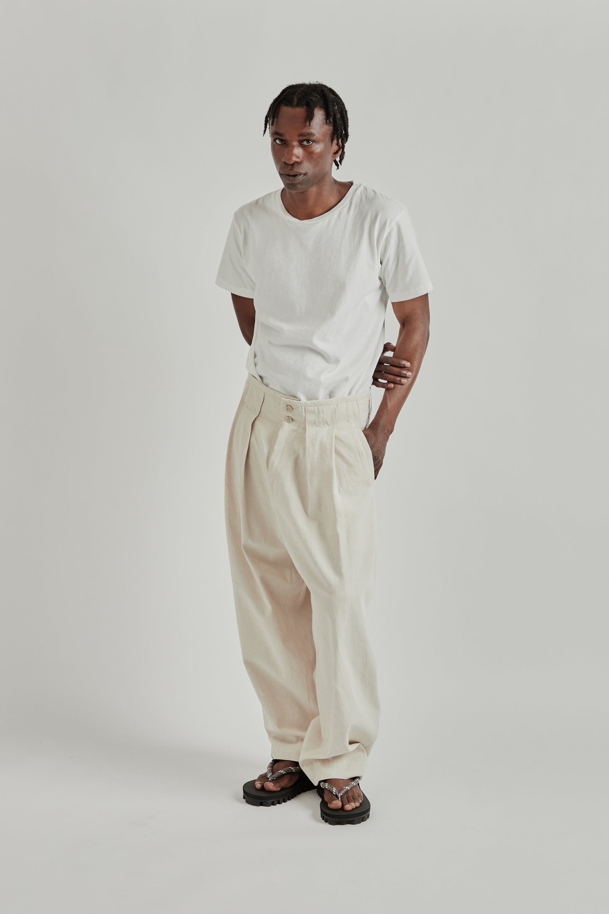 is-ness SS26 Phoenixx Trouser Natural1189