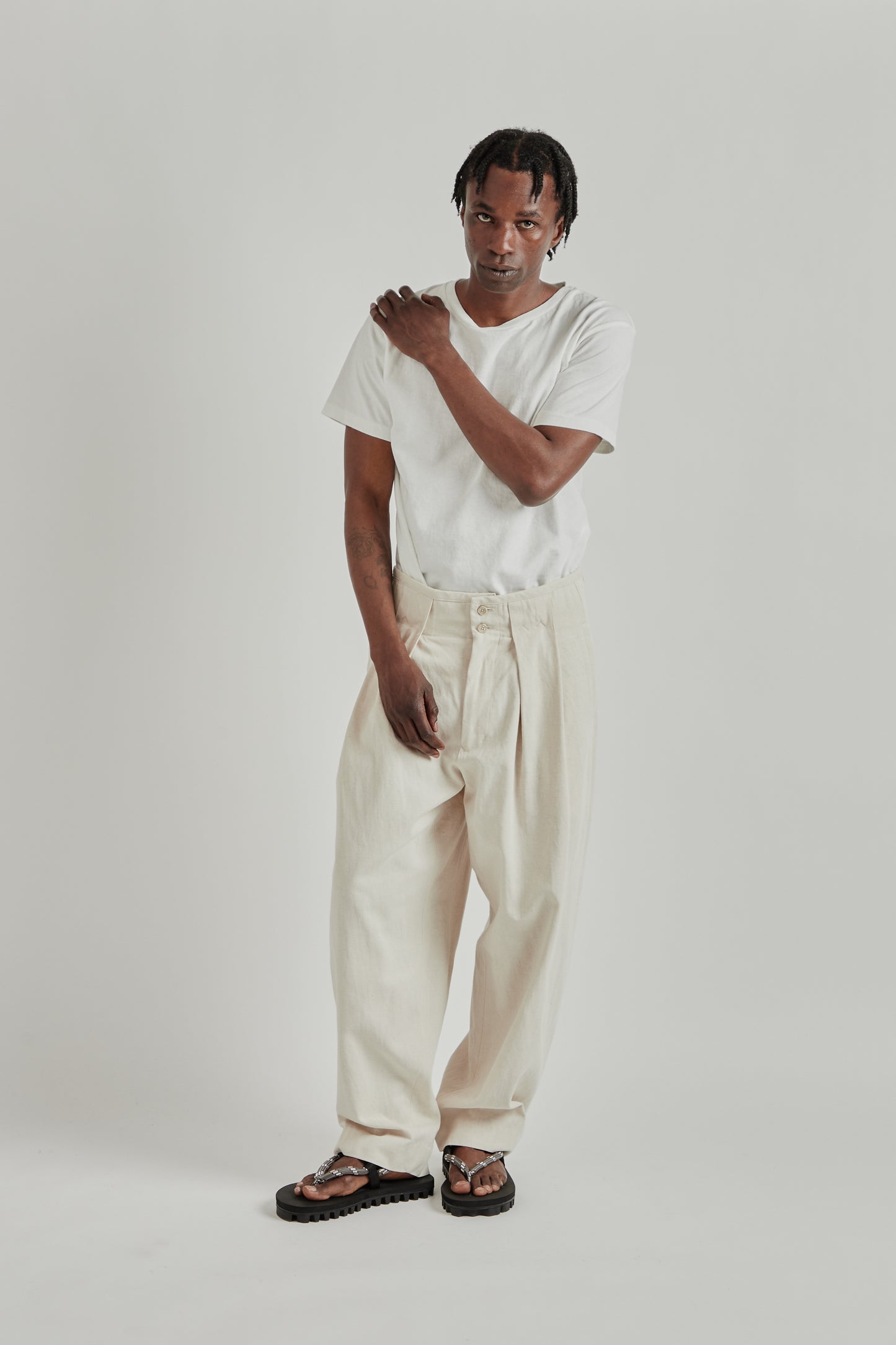is-ness SS26 Phoenixx Trouser Natural1192