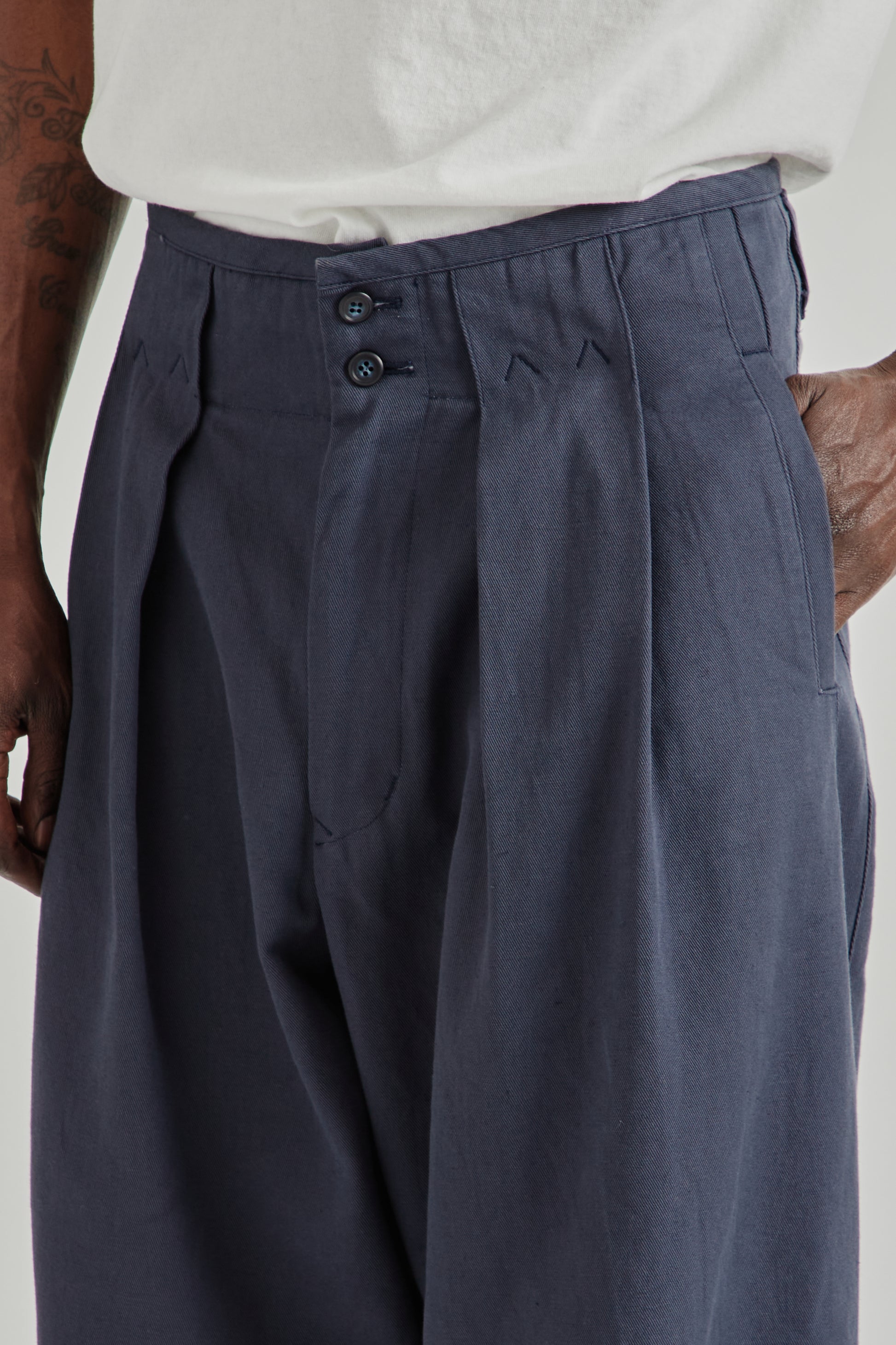 is-ness SS26 Phoenixx Trouser Navy1157