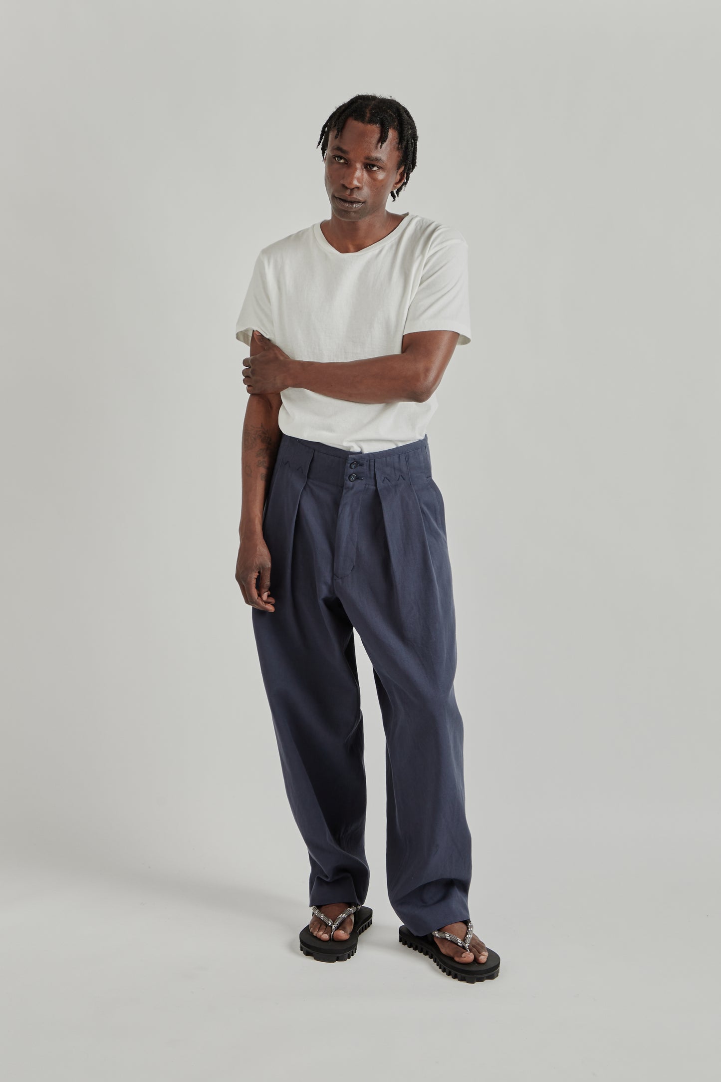 is-ness SS26 Phoenixx Trouser Navy1158