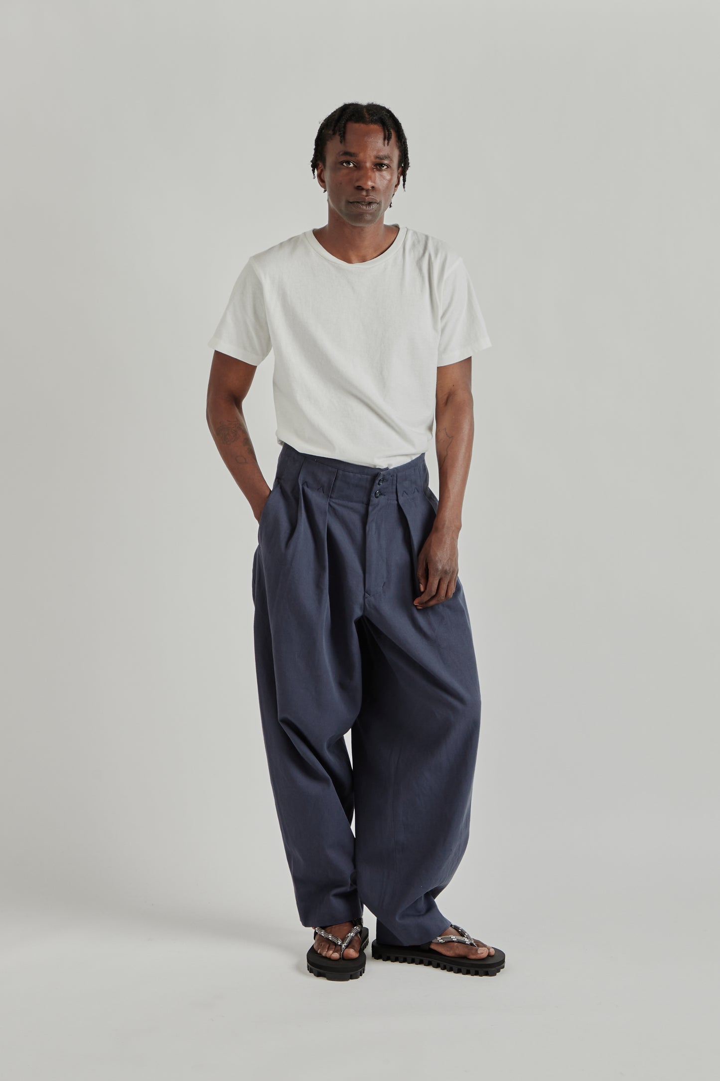 is-ness SS26 Phoenixx Trouser Navy1165