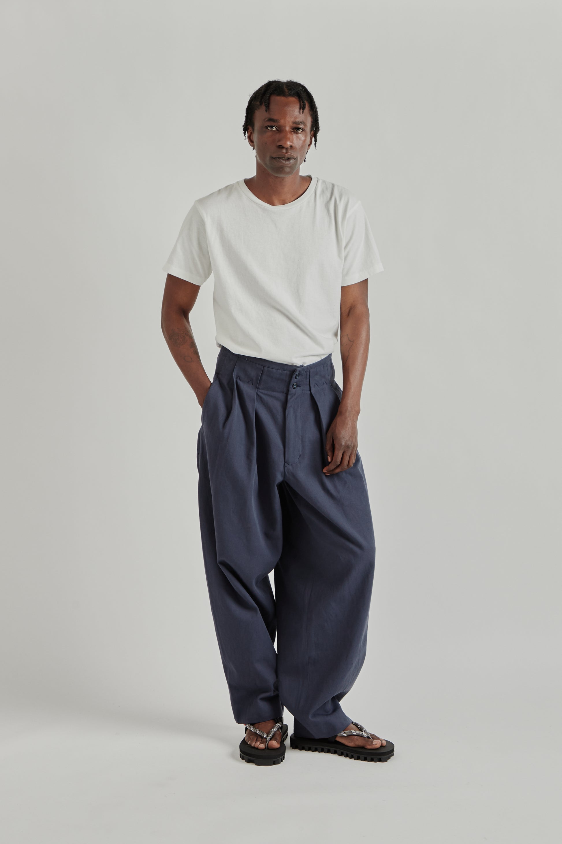 is-ness SS26 Phoenixx Trouser Navy1165