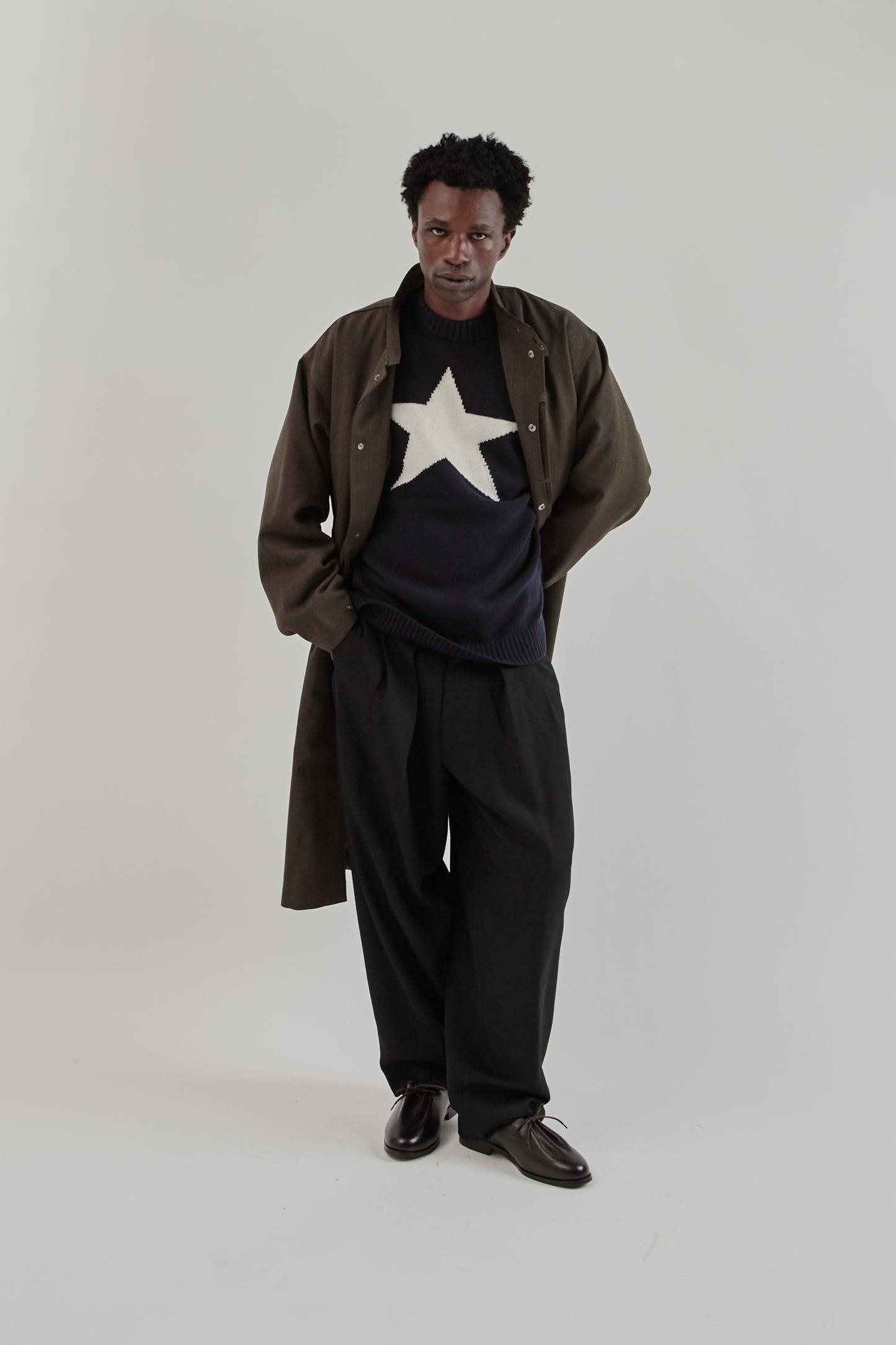 is-ness Single Breasted Coat Brown 1