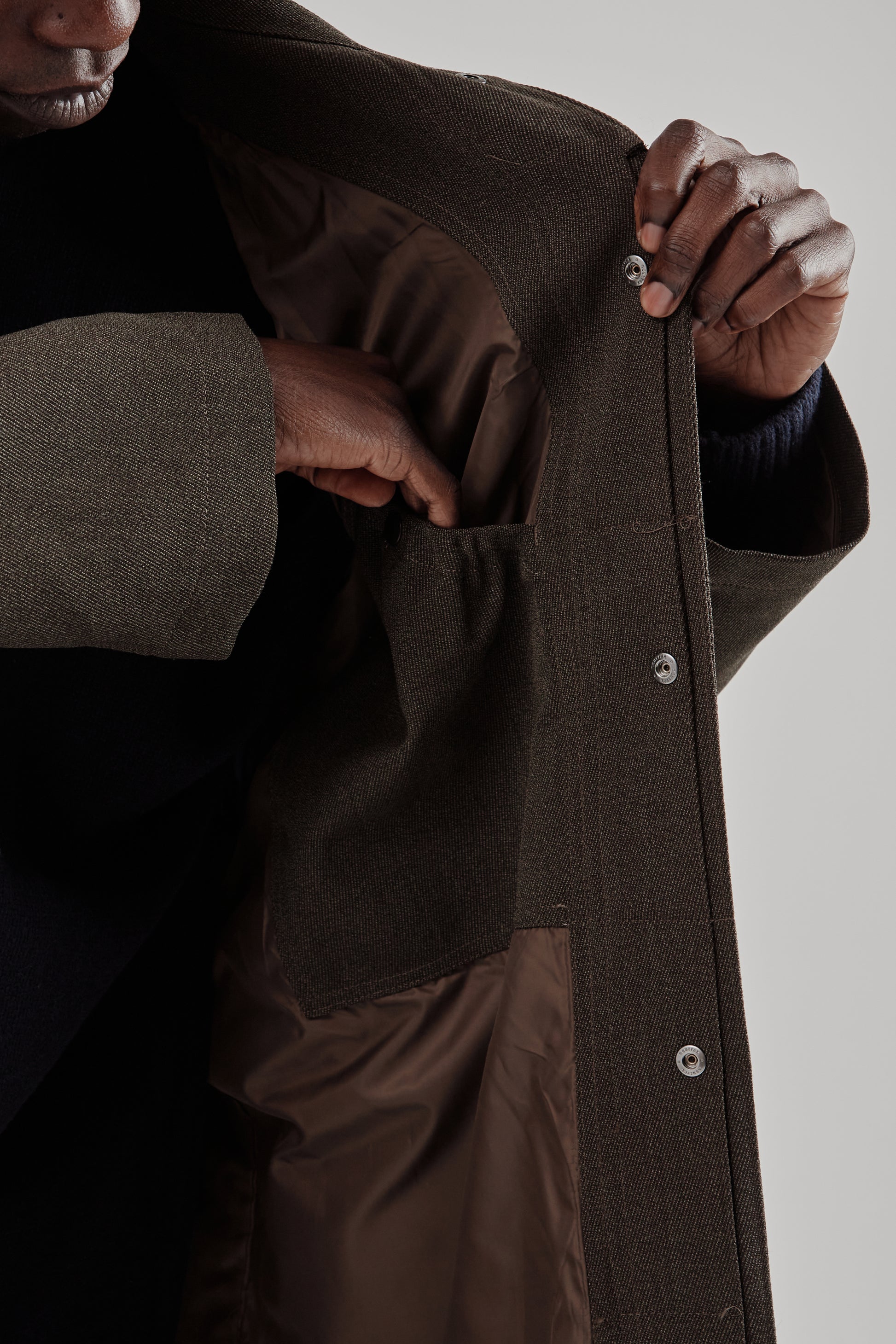 is-ness Single Breasted Coat Brown 11