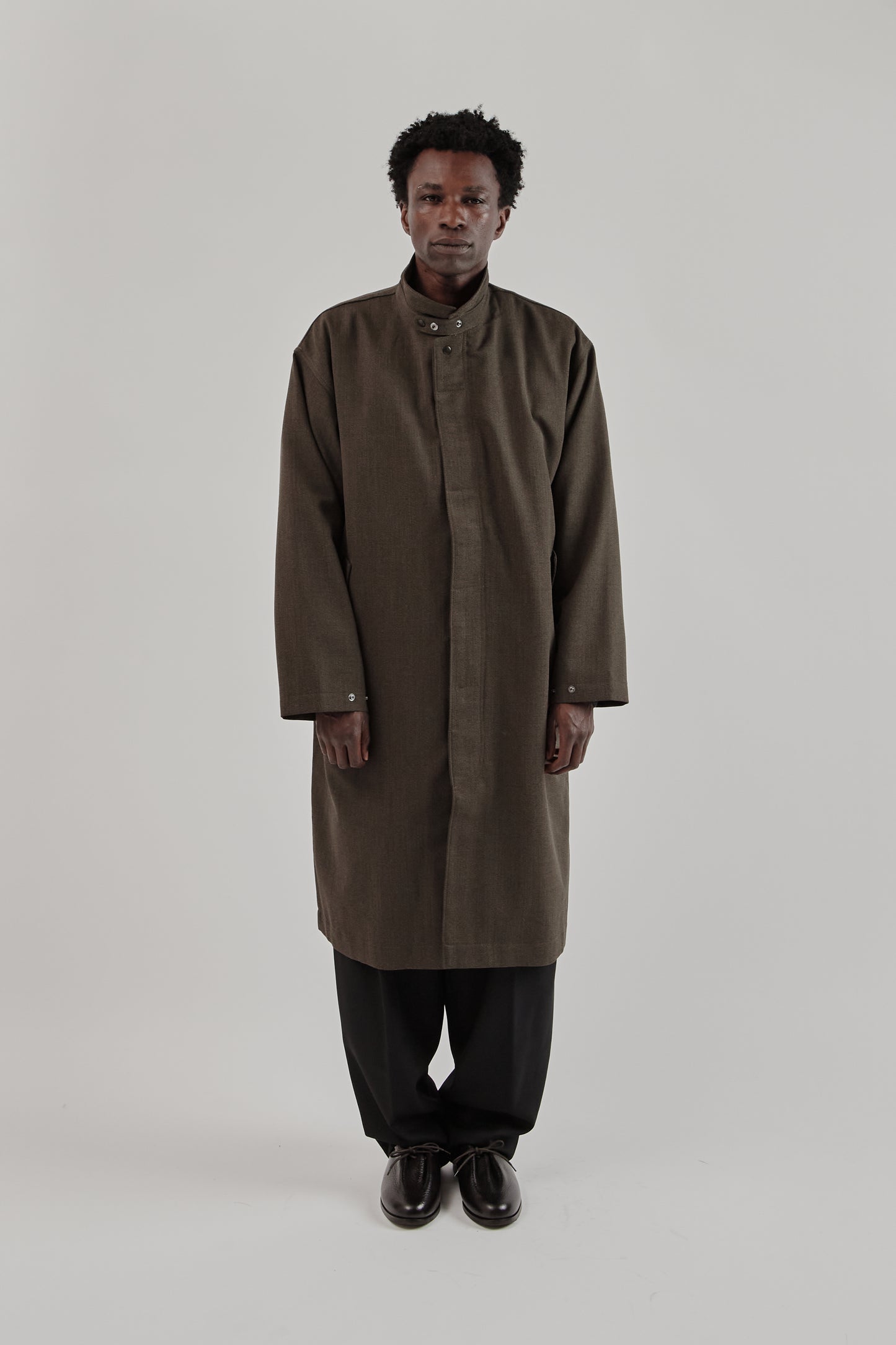 is-ness Single Breasted Coat Brown 2