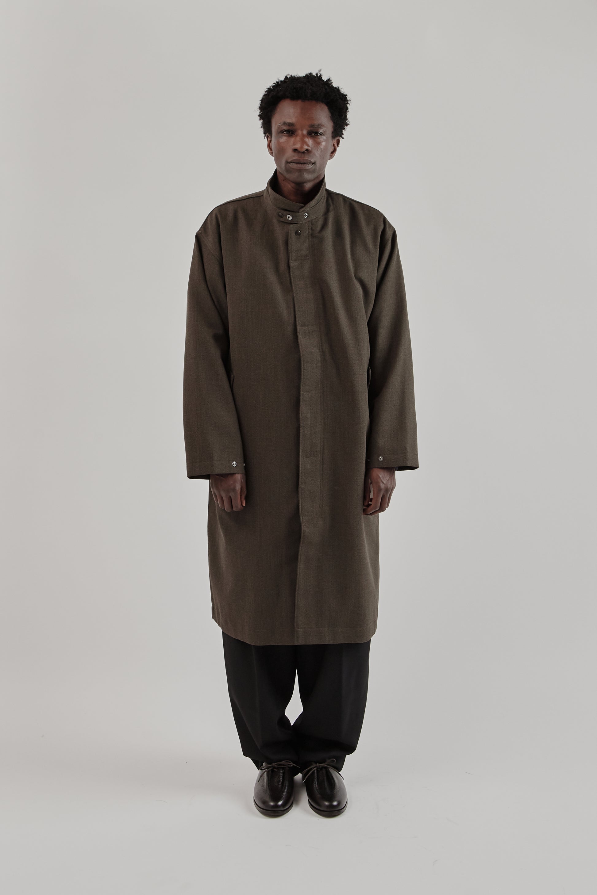 is-ness Single Breasted Coat Brown 2