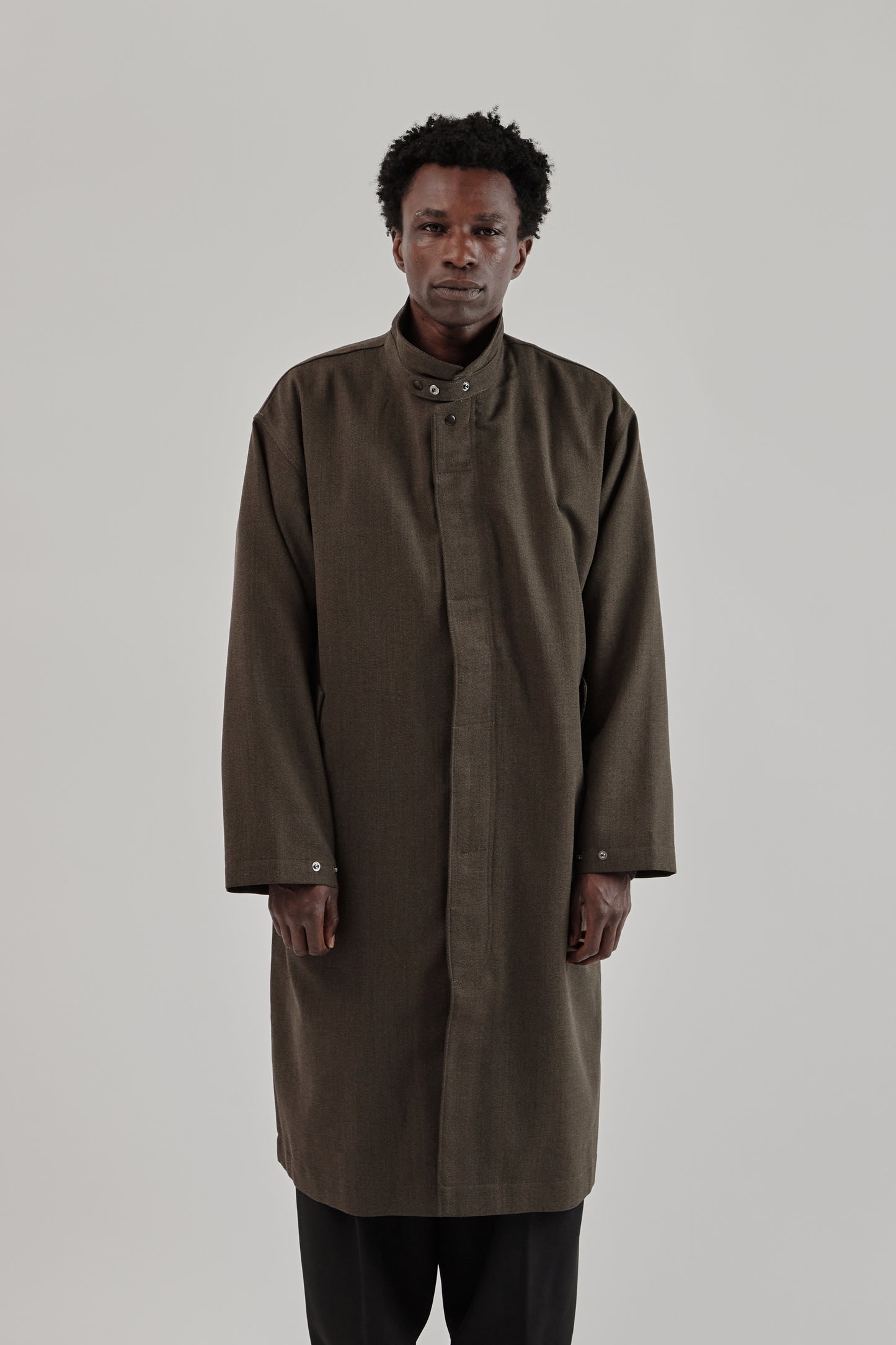 is-ness Single Breasted Coat Brown 3
