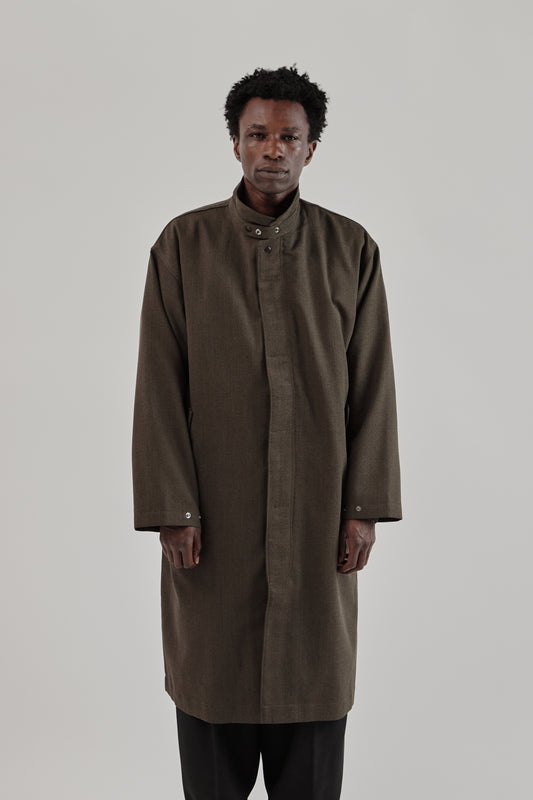 is-ness Single Breasted Coat Brown 3