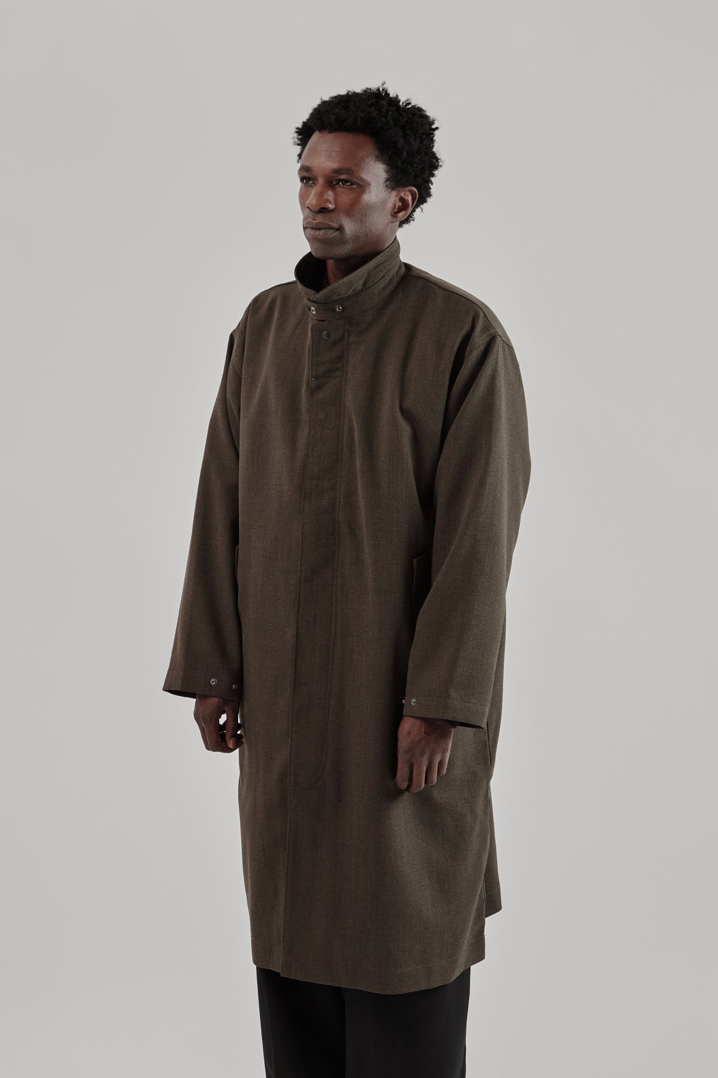 is-ness Single Breasted Coat Brown 4