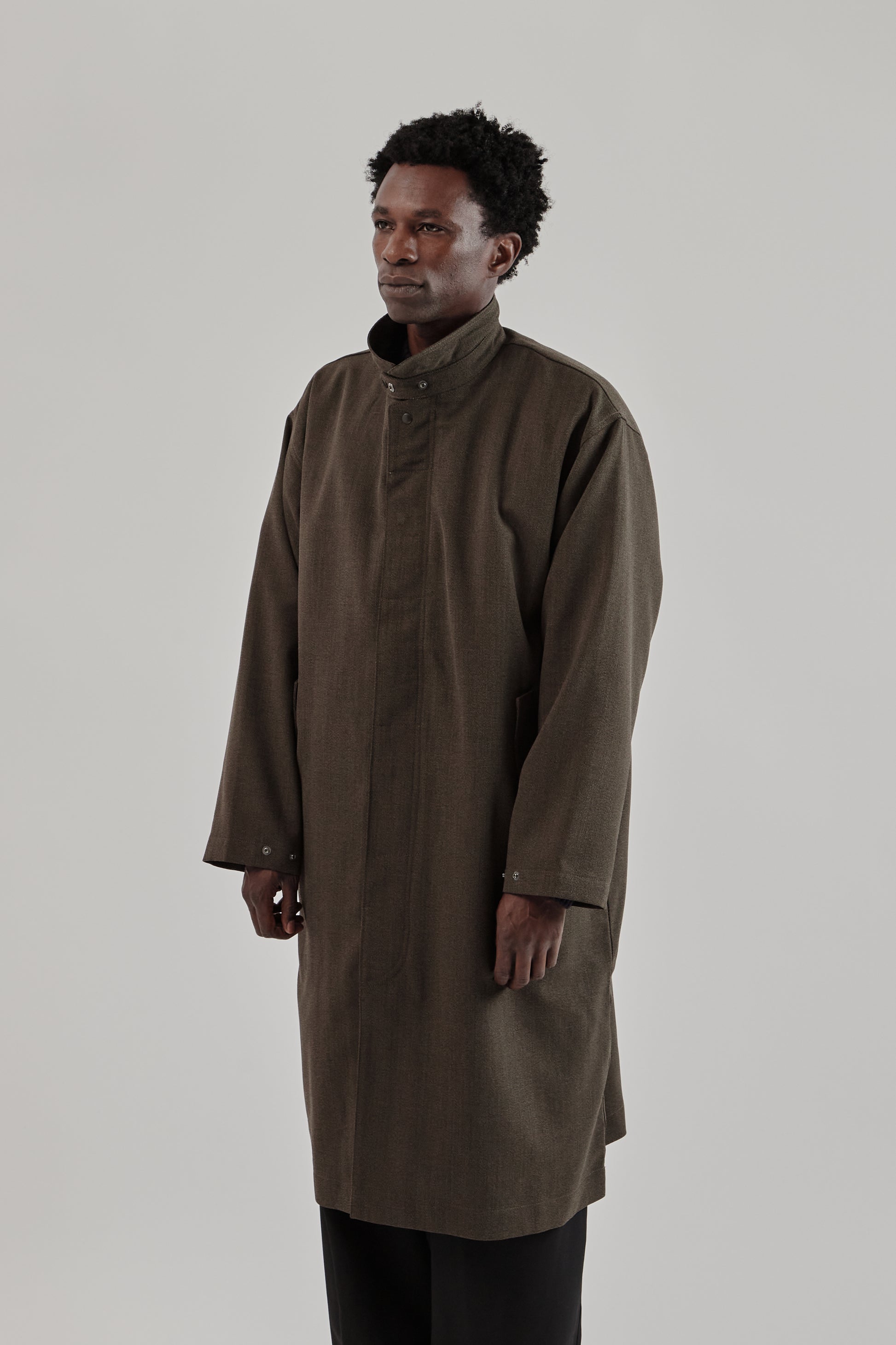 is-ness Single Breasted Coat Brown 4