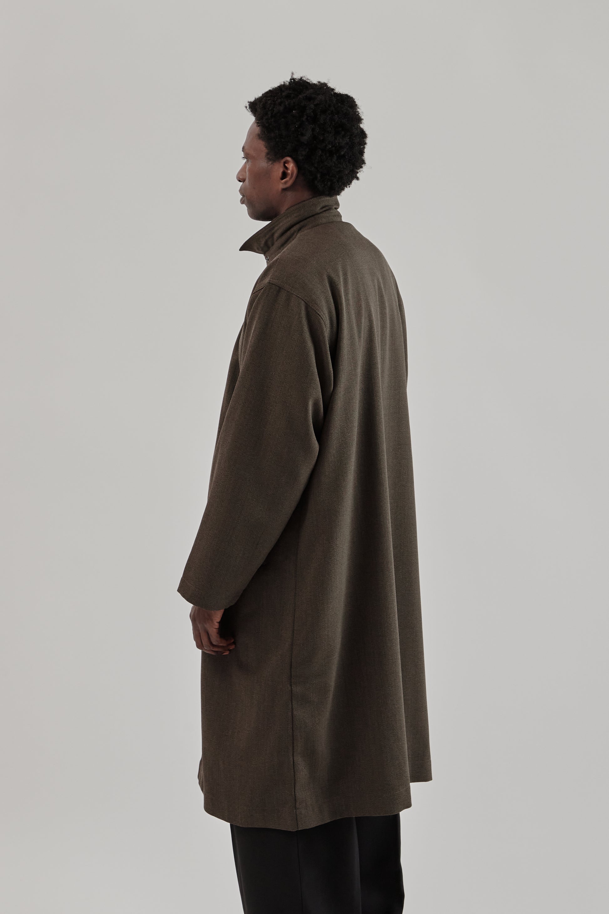 is-ness Single Breasted Coat Brown 5
