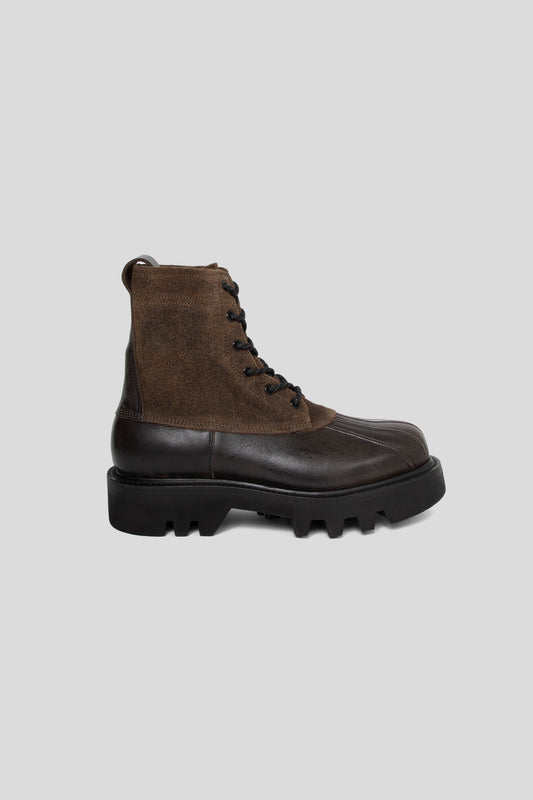 Paracia B Type 02 Waxed Suede Kudu Mix Boot in Cabin Brown