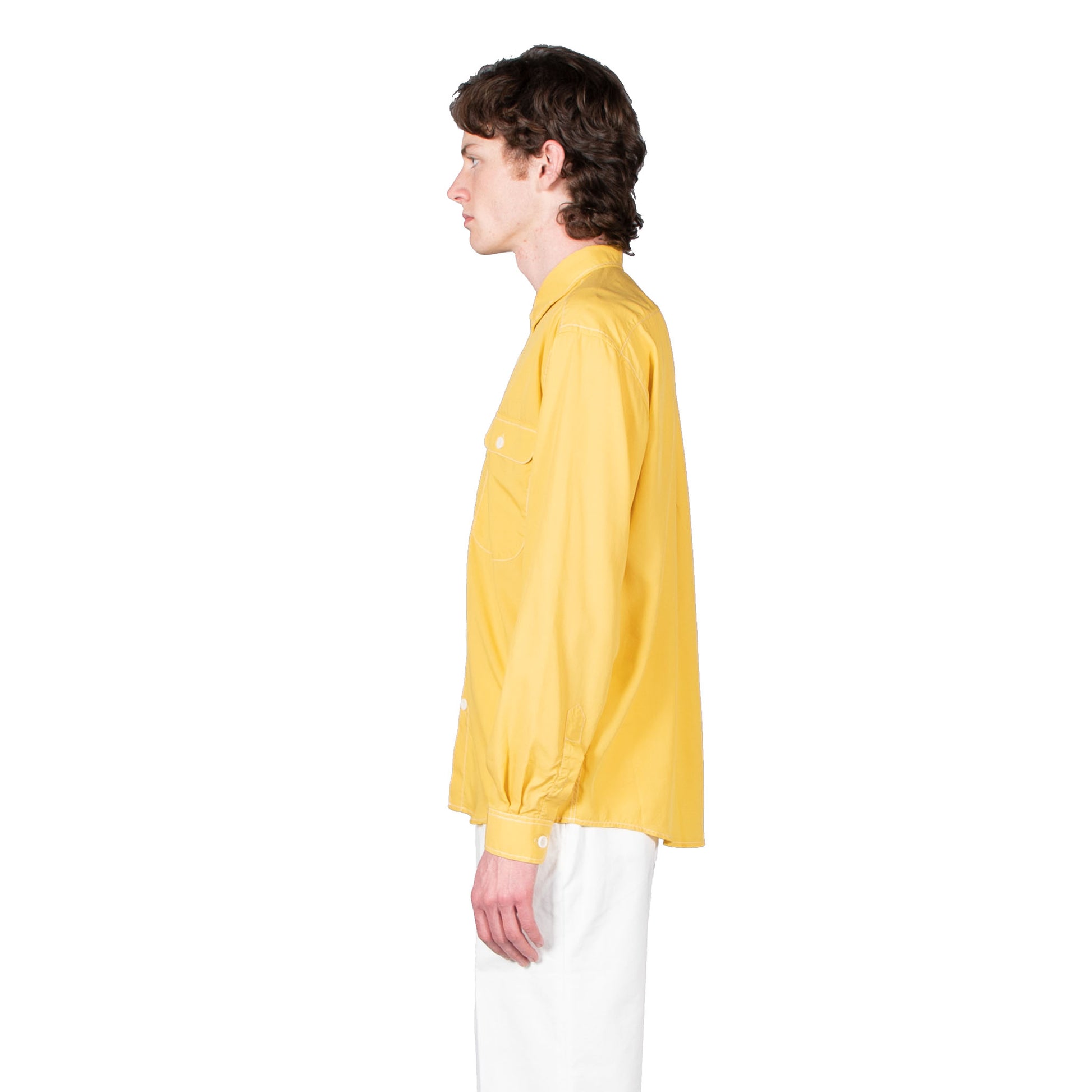 Shop Schnayderman's shirt online boxy tencel yellow