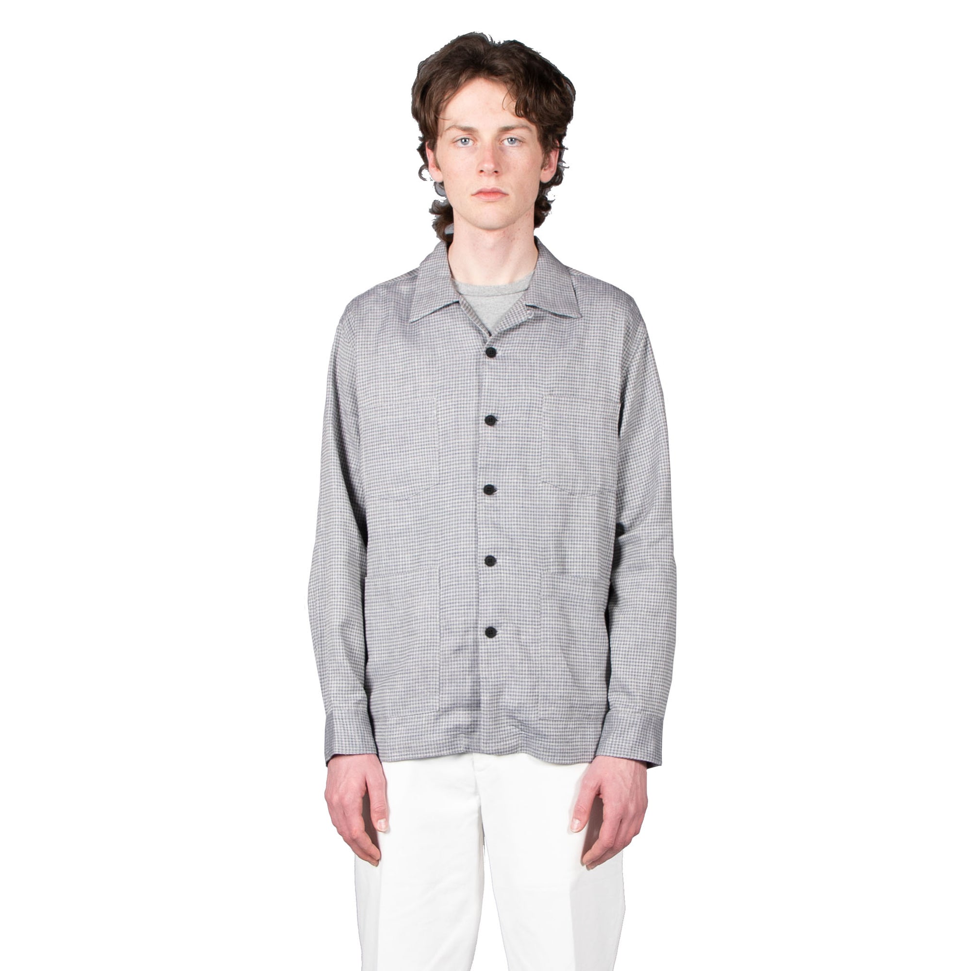 Shop Schnayderman's shirt online Overshirt boxy Melange check blue grey
