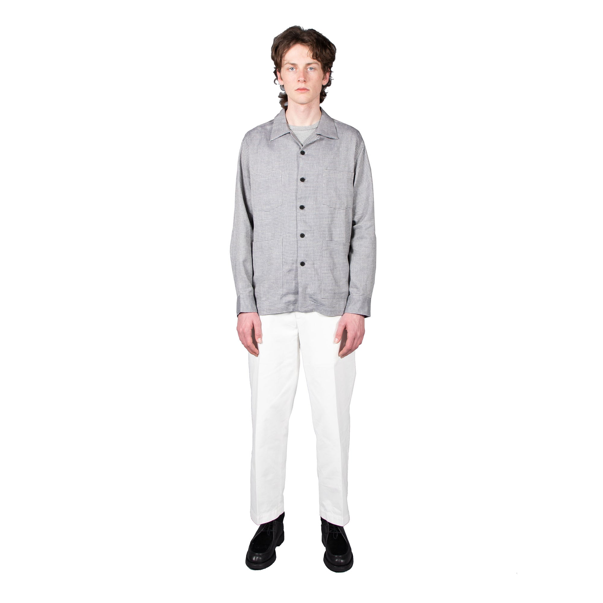 Shop Schnayderman's shirt online Overshirt boxy Melange check blue grey