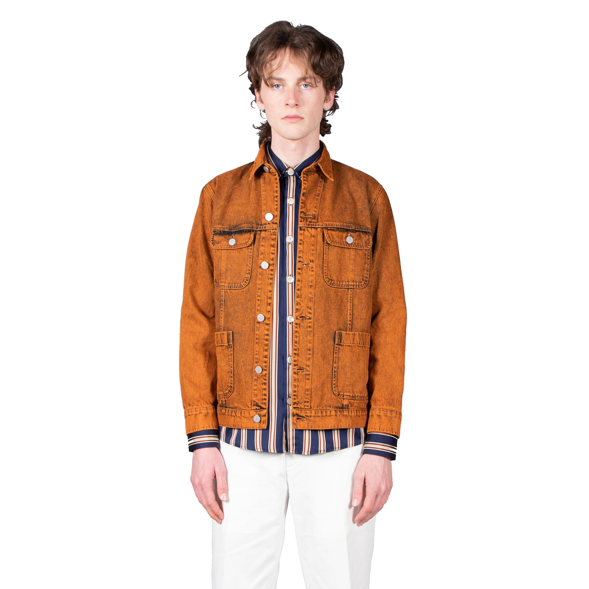 Shop Schnayderman's Jacket online Denim Jacket Double Dyed Orange