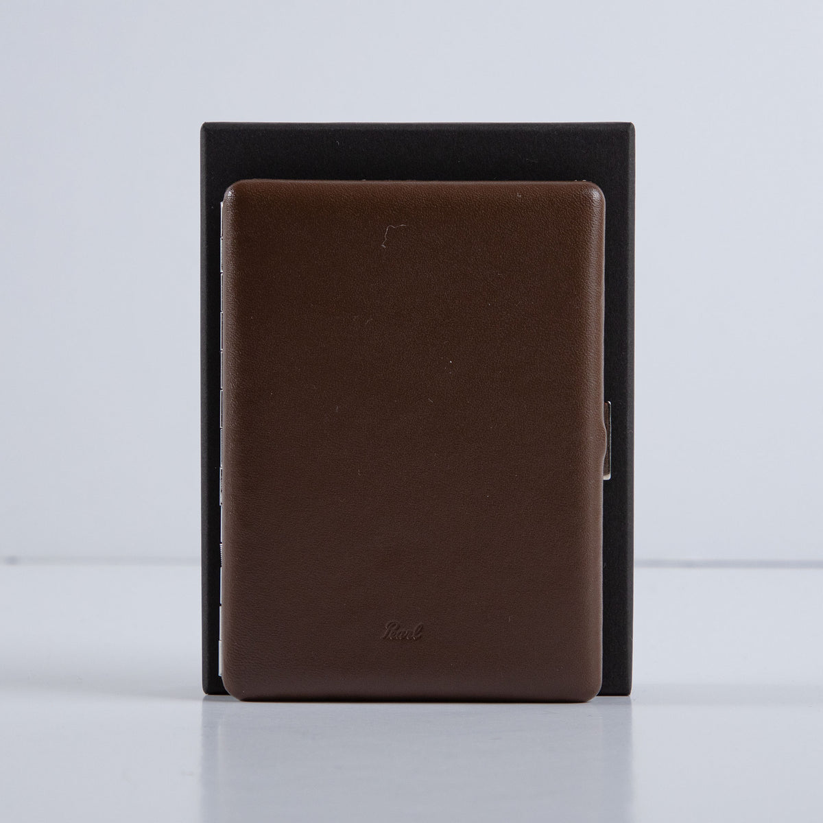 Cosmos Cigarette Case - Smooth Leather Brown