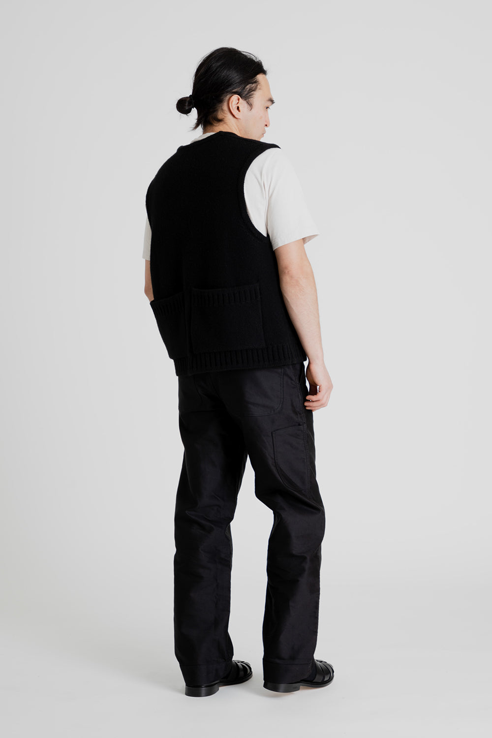 And Austin Wool Cashmere Utility Vest in Black
