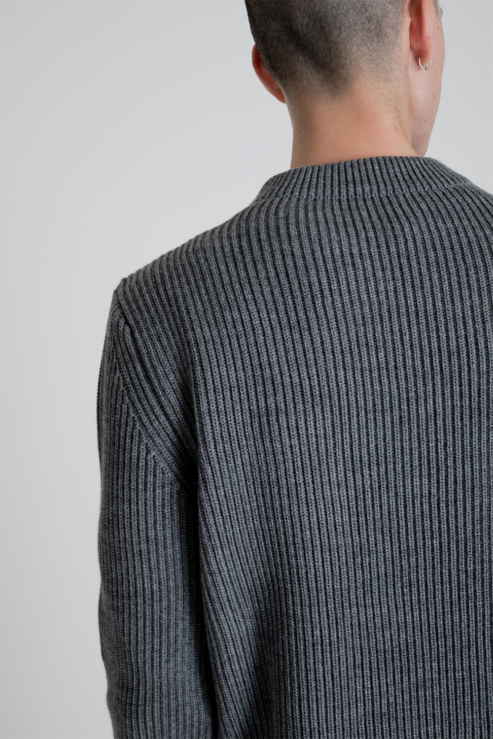Andersen-Andersen Navy Crewneck Sweater in Grey