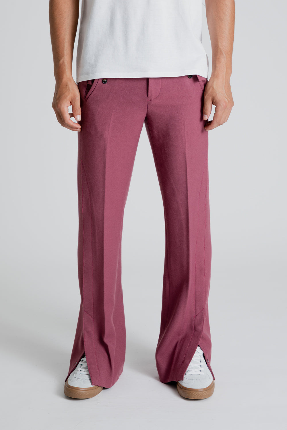 Andersson Bell Woven Arzent Wide Leg Trousers in Pink