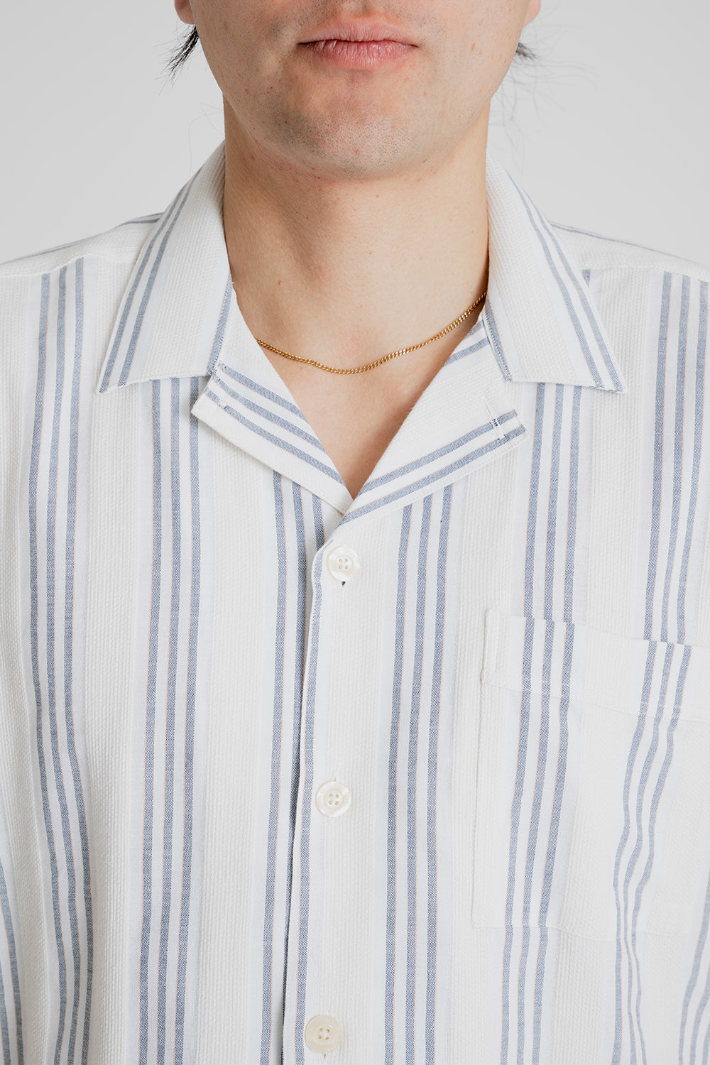 Foret Twig Shirt in Navy and Sandstone