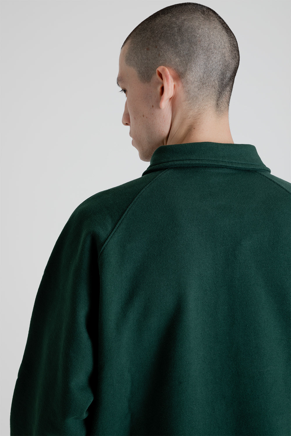 Frizmworks Collar Half-Zip Sweatshirt in Forest Green