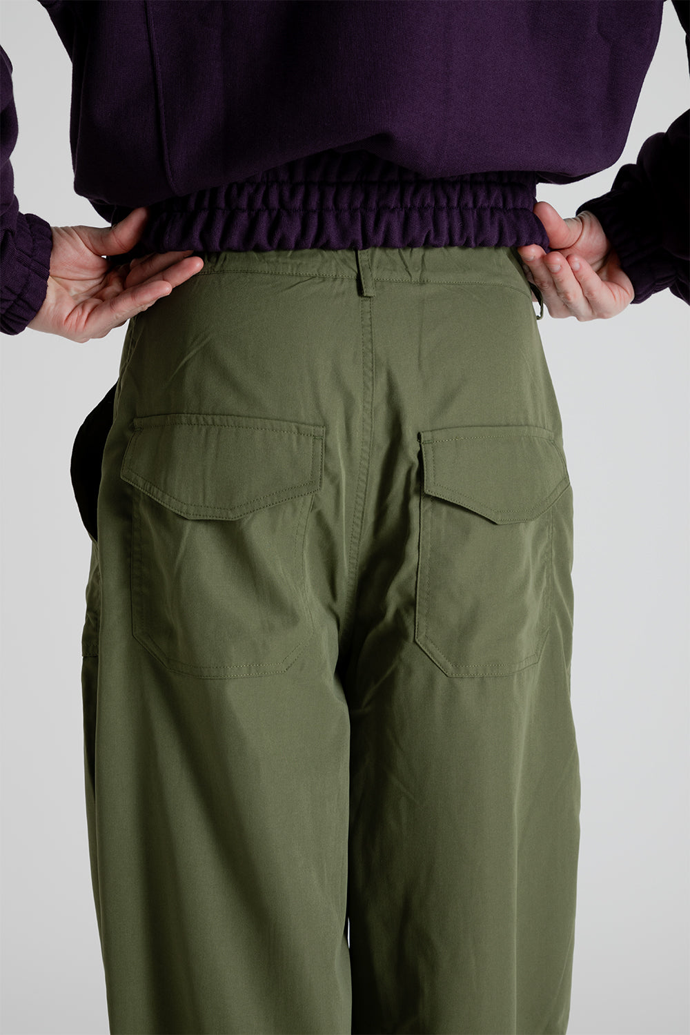 Frizmworks Poplin Balloon String Pants in Olive