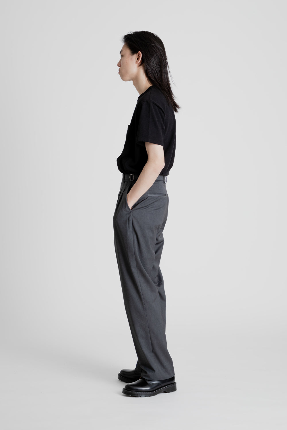 Frizmworks_Side_Adjust_Two_Tuck_Slacks_Charcoal