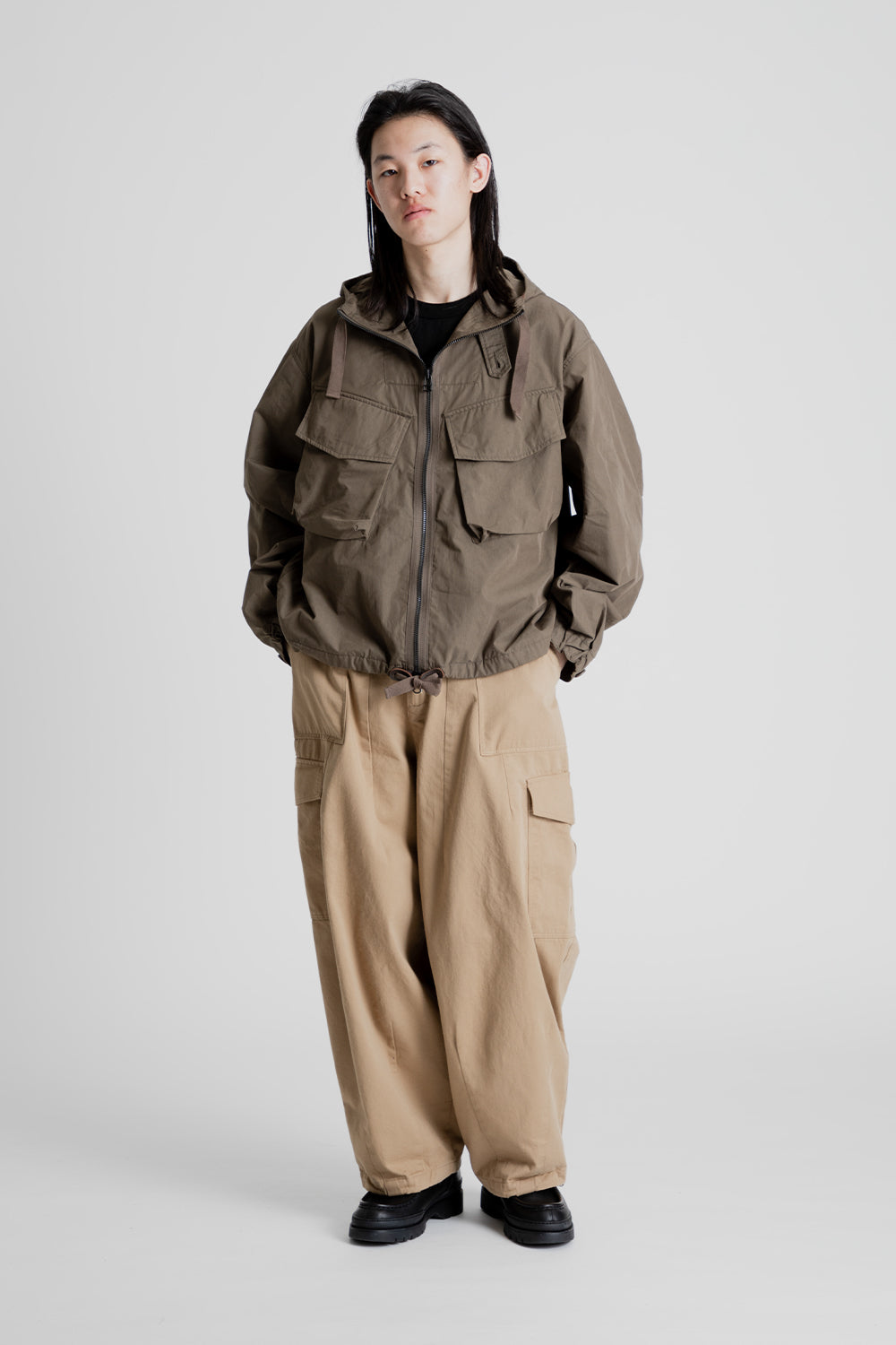 Frizmworks_Twill_Cargo_Balloon_Pants_Beige