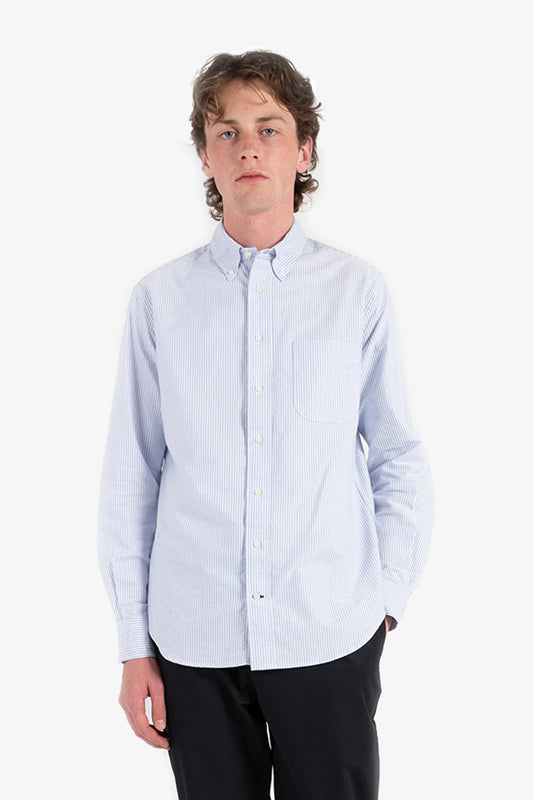 gitman vintage blue stripes oxford