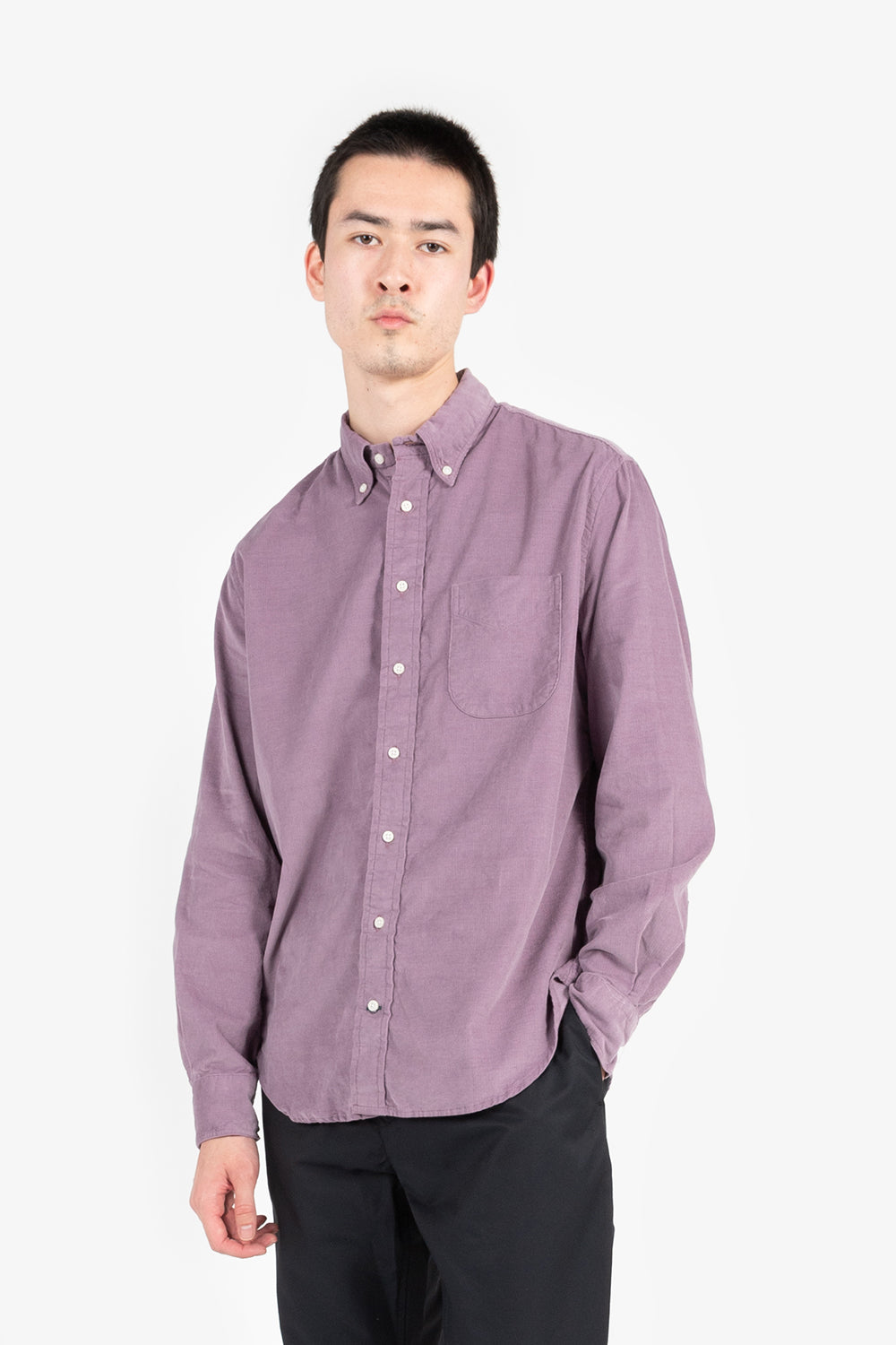 gitman vintage violet corduroy shirt