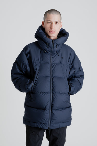 Goldwin Gore-Tex Infinium Fly Air Down Parka in Ink Navy | Wallace Mer