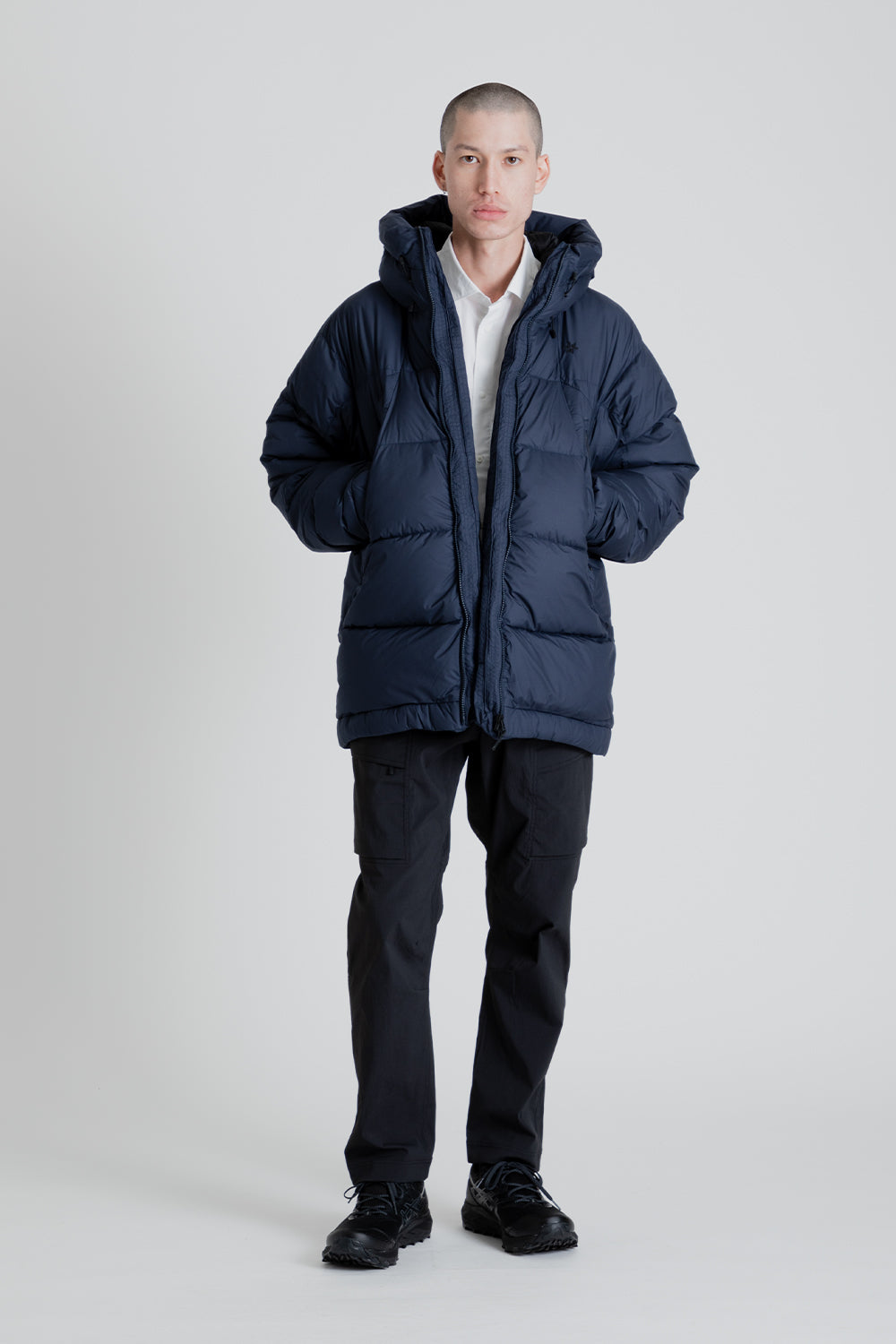 Goldwin Gore-Tex Infinium Fly Air Down Parka in Ink Navy