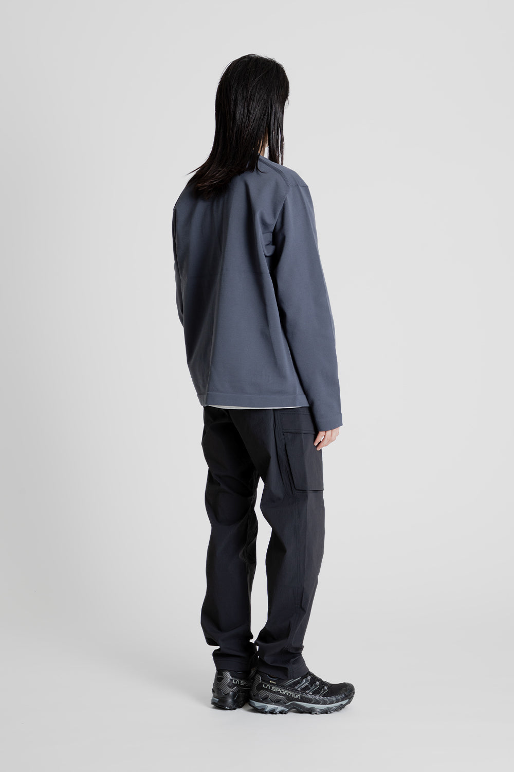 Goldwin Wholegarment Cardigan in Foggy Gray
