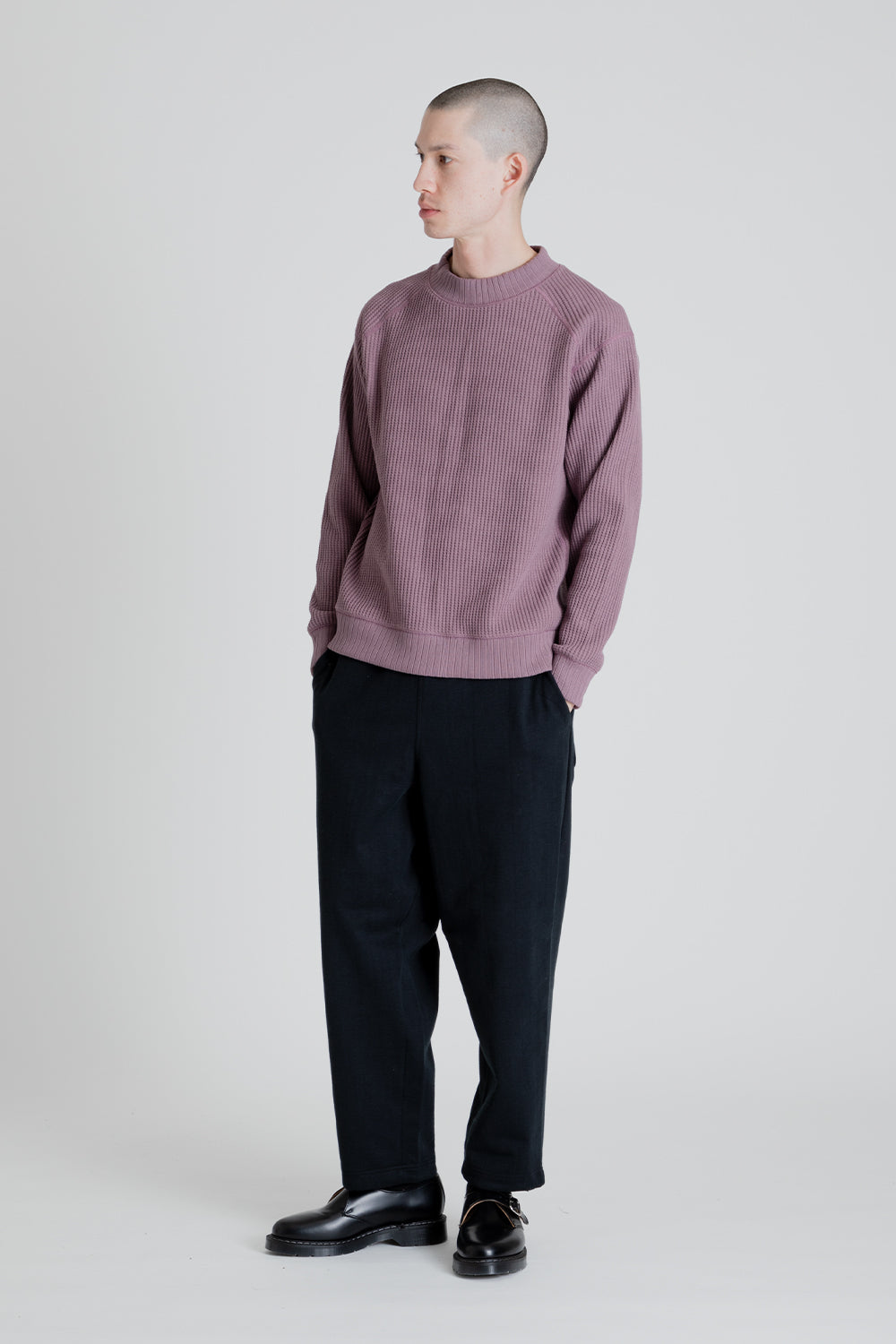 Jackman Waffle Midneck Sweatshirt in Dead Rose | Wallace Mercantile Sh