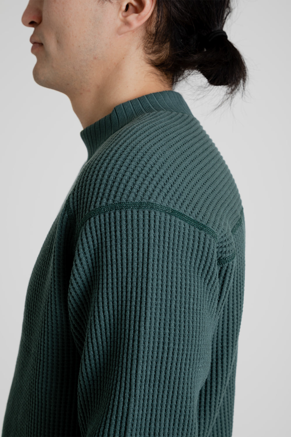 Jackman Waffle Midneck in Ivy