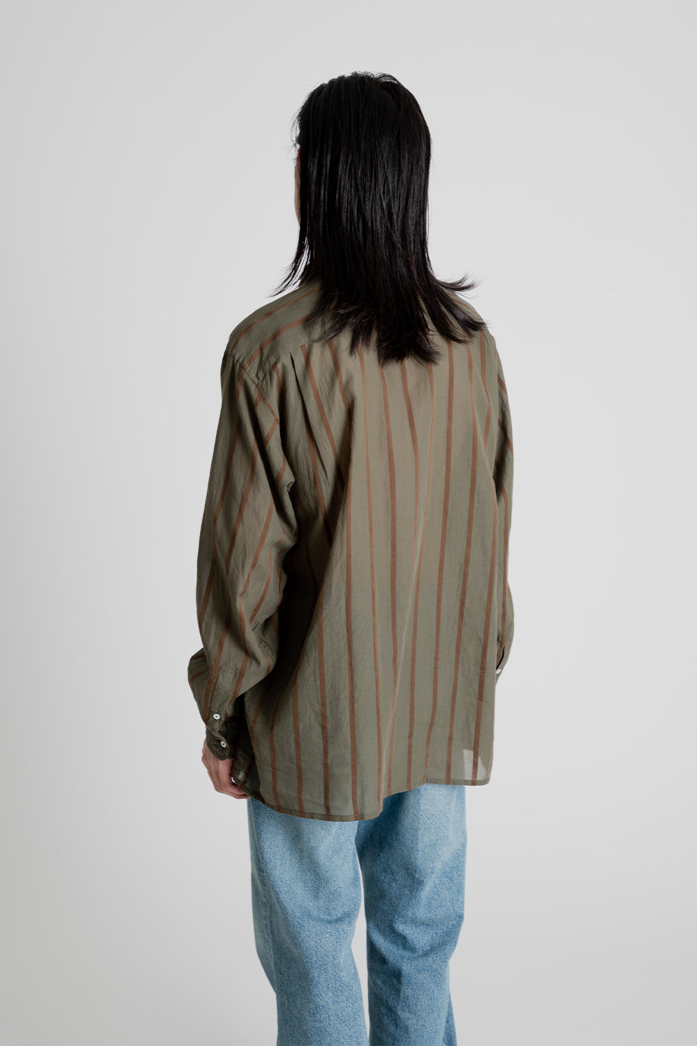 Kaptain Sunshine Safari Shirt in Olive Stripe