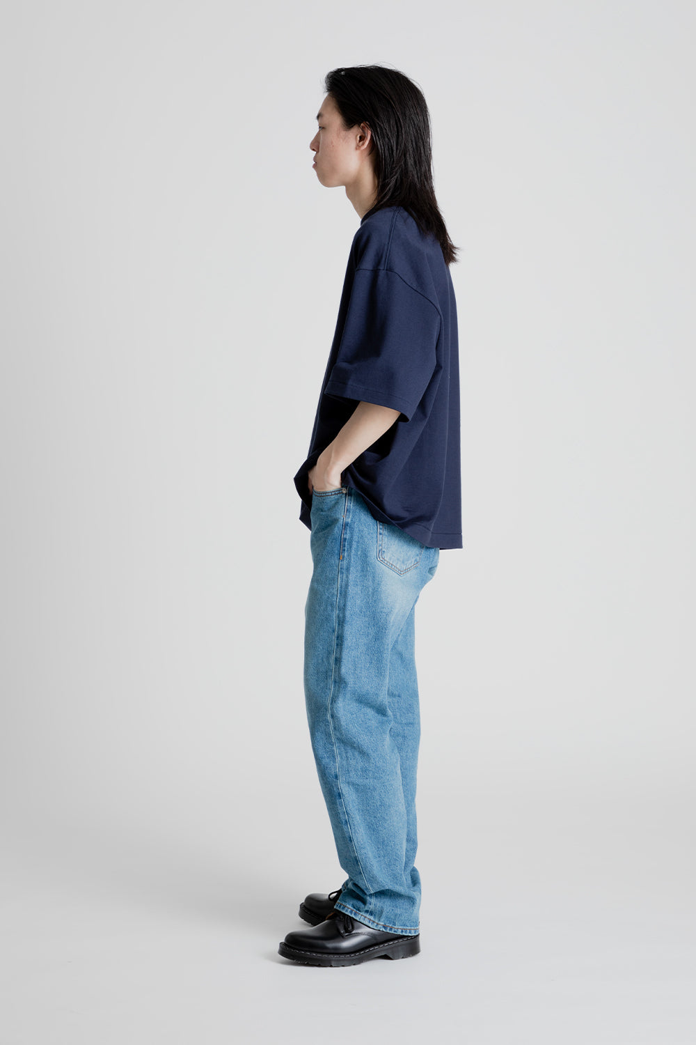 Suvin Supima Tee - Navy - Wallace Mercantile Shop