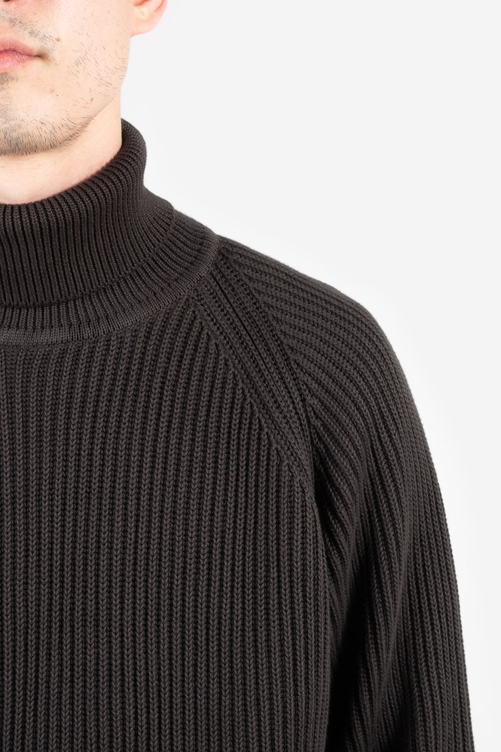 knickerbocker heavy Rib Turtleneck Sweater Black