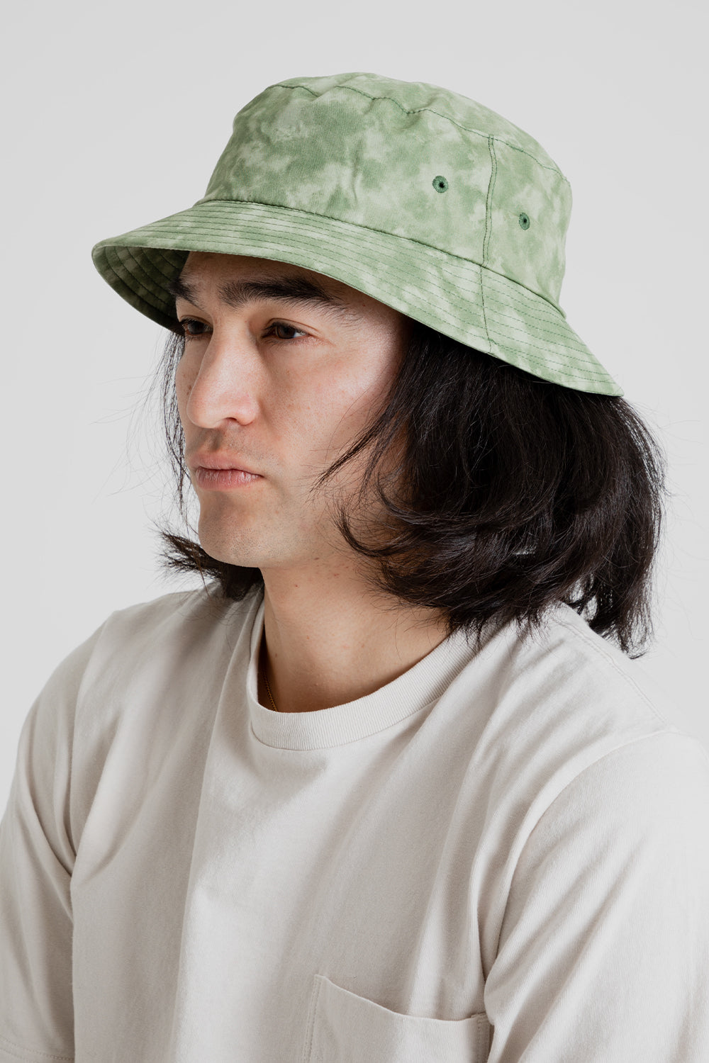 Lite Year Japanese Cotton Bucket Hat in Cloudy Green