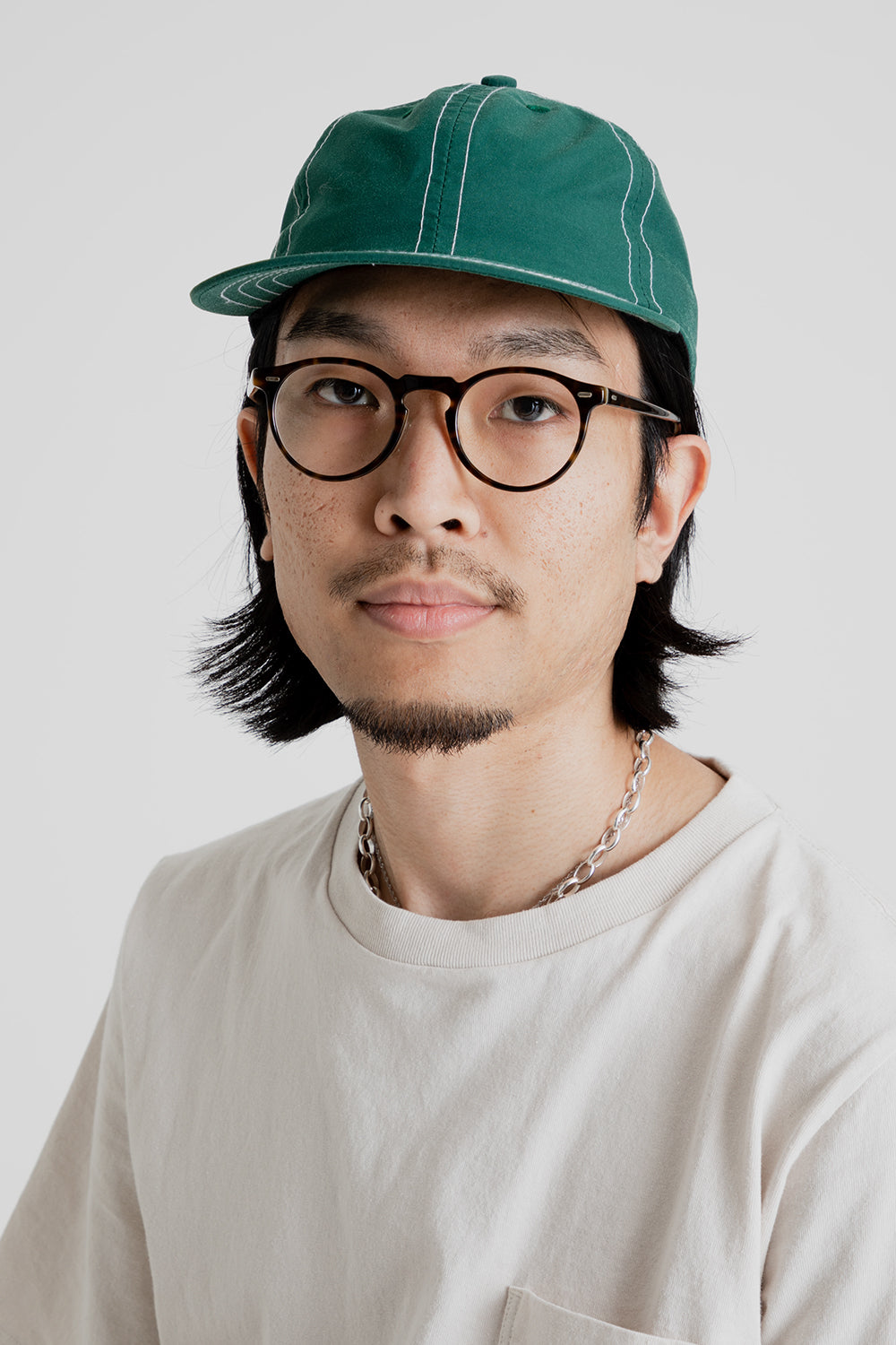 Lite Year Nylon Taffeta 6 Panel Cap in Varsity Green