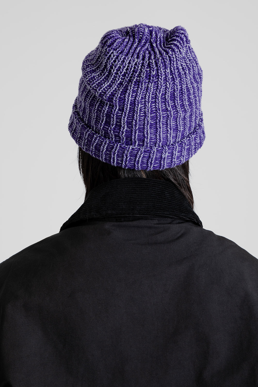 Lite Year Two Tone Cotton Beanie in Purple